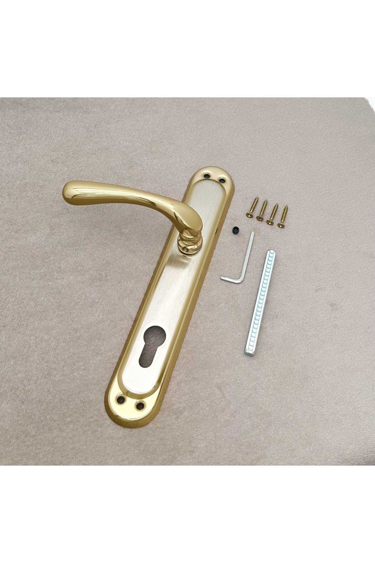 KOLDOOR-Sultan Titanium Satin Mirrored Yale Steel Door Handle Left Push One Way 3