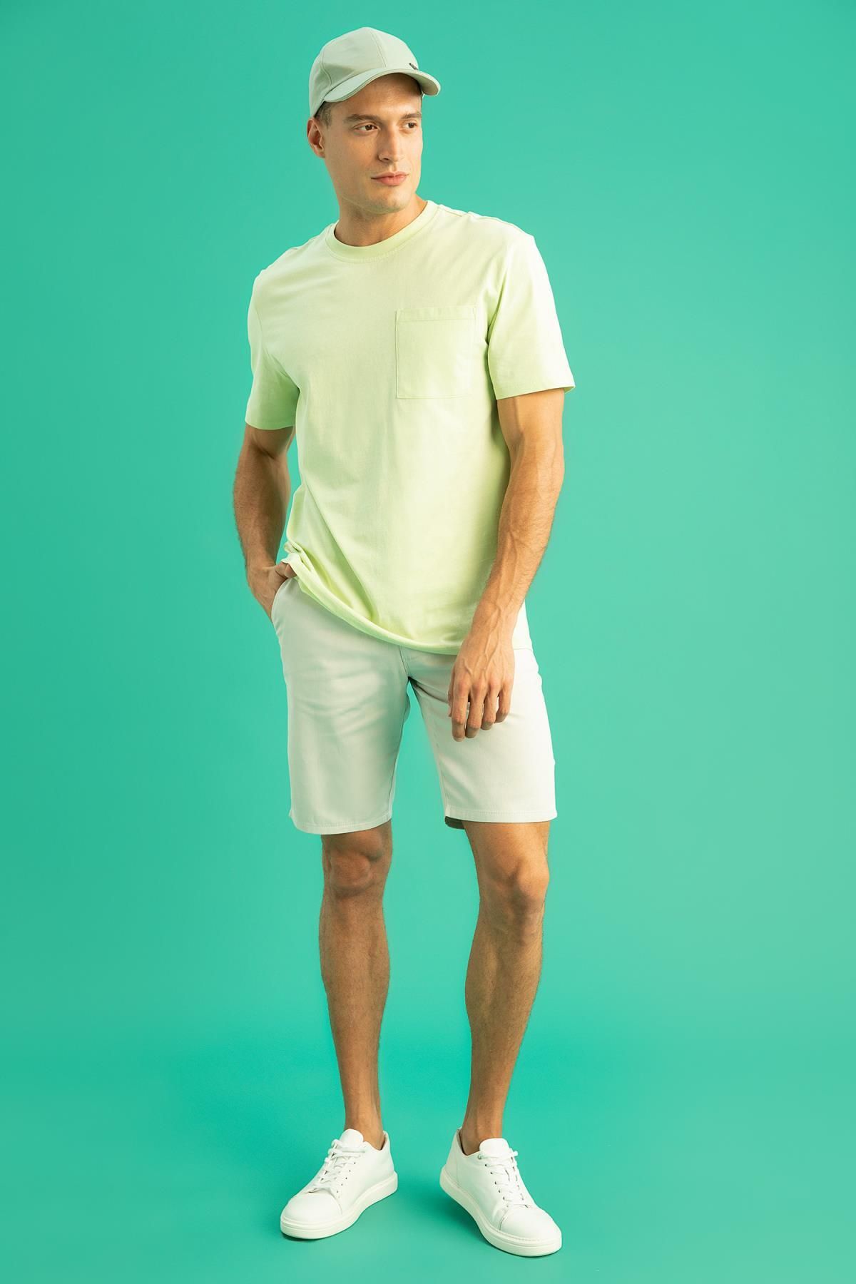 DeFacto-Regular Fit Basic Bermuda Shorts R4324az22sm 3