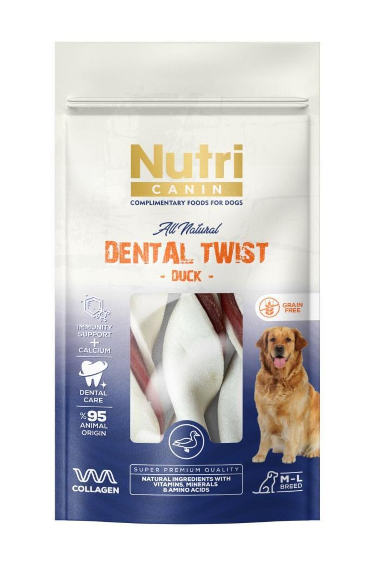 Nutri Dental Twist Ördekli Diş Sağlığı Köpek Ödülü 120 Gr