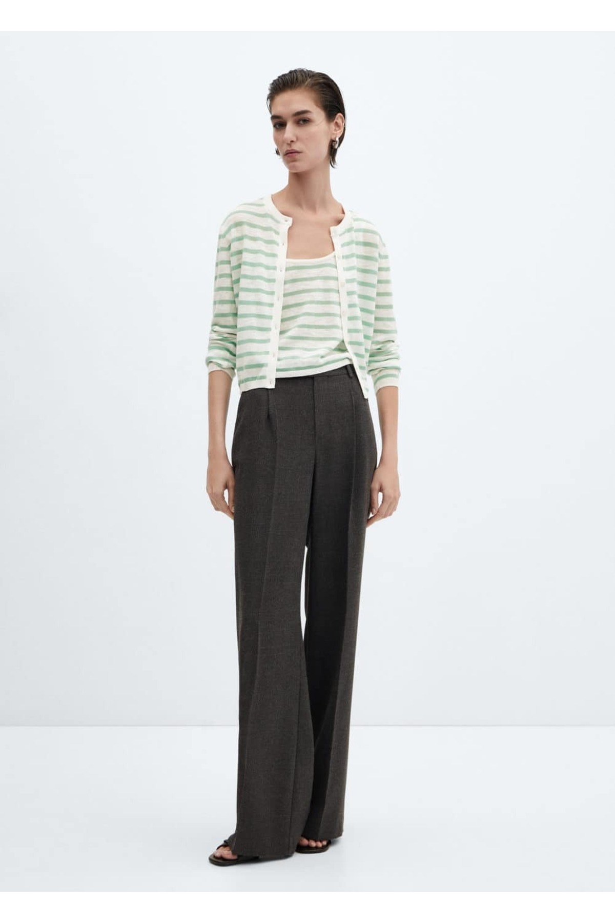 بافت و پلیور زنانه سفید منگوMANGO | 67010375 اورجینال - تصویر 2