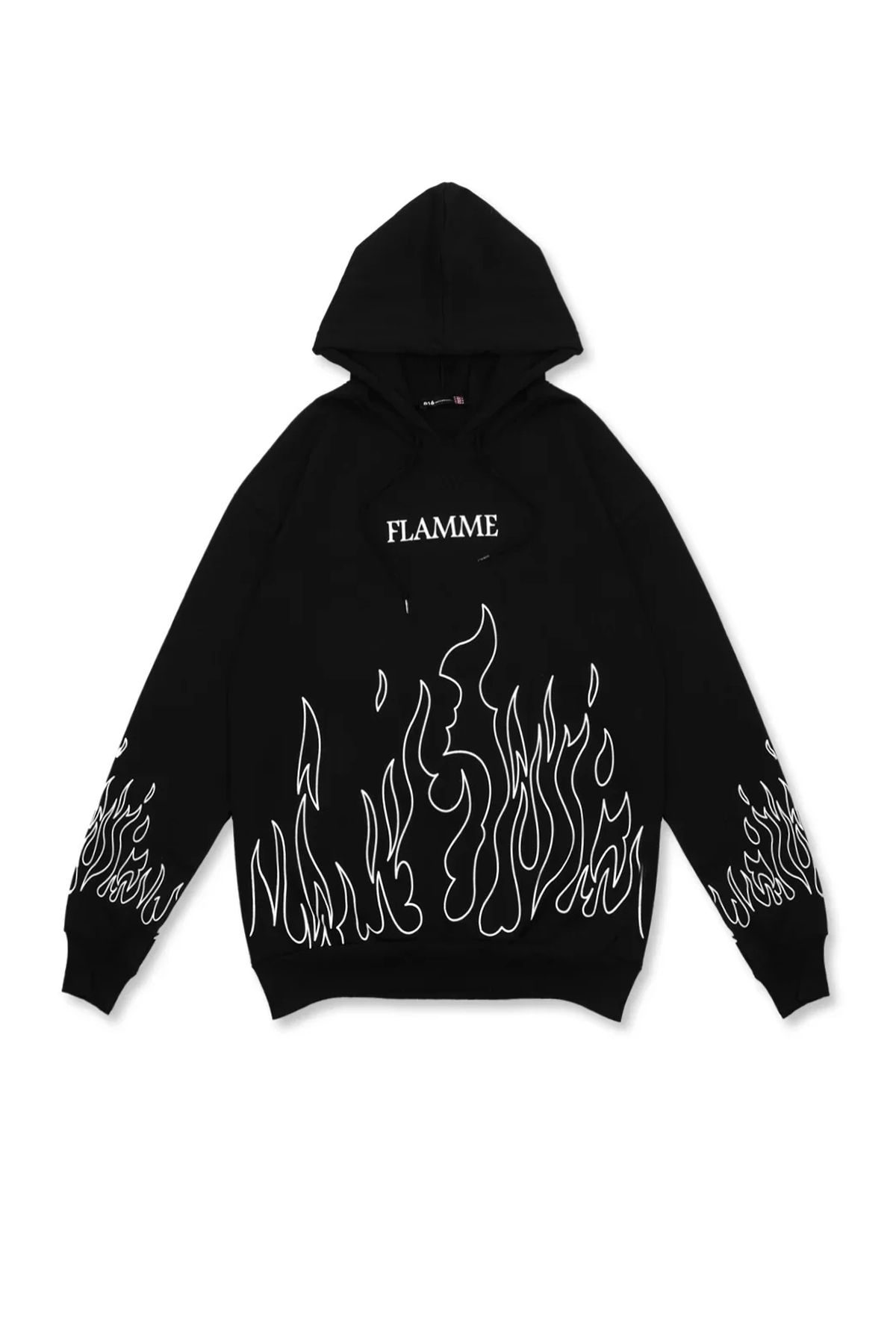 Sokak Butik Flamme Bask l Siyah Oversize Kapu onlu Sweatshirt Fiyat Yorumlar Trendyol