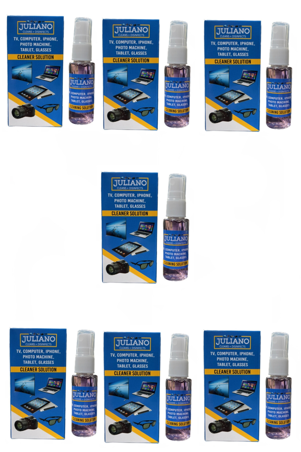 7 Pieces - Glasses, Phone, Screen, Laptop, Tablet, Television, Cleaning Set – 30 Ml Cleaner