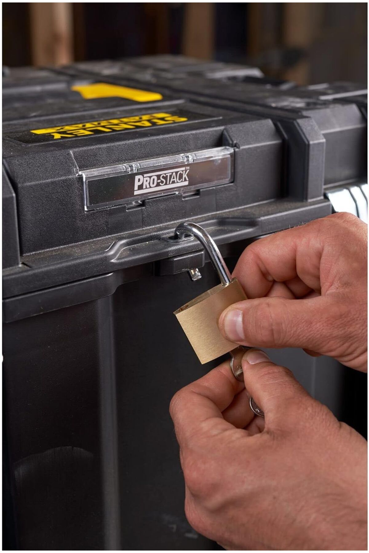 Stanley-FatMax Pro-Stack Mobile Tool Box 36L with Sturdy Heavy Load Wheels, 30Kg Carry, Telescopic Handle 5