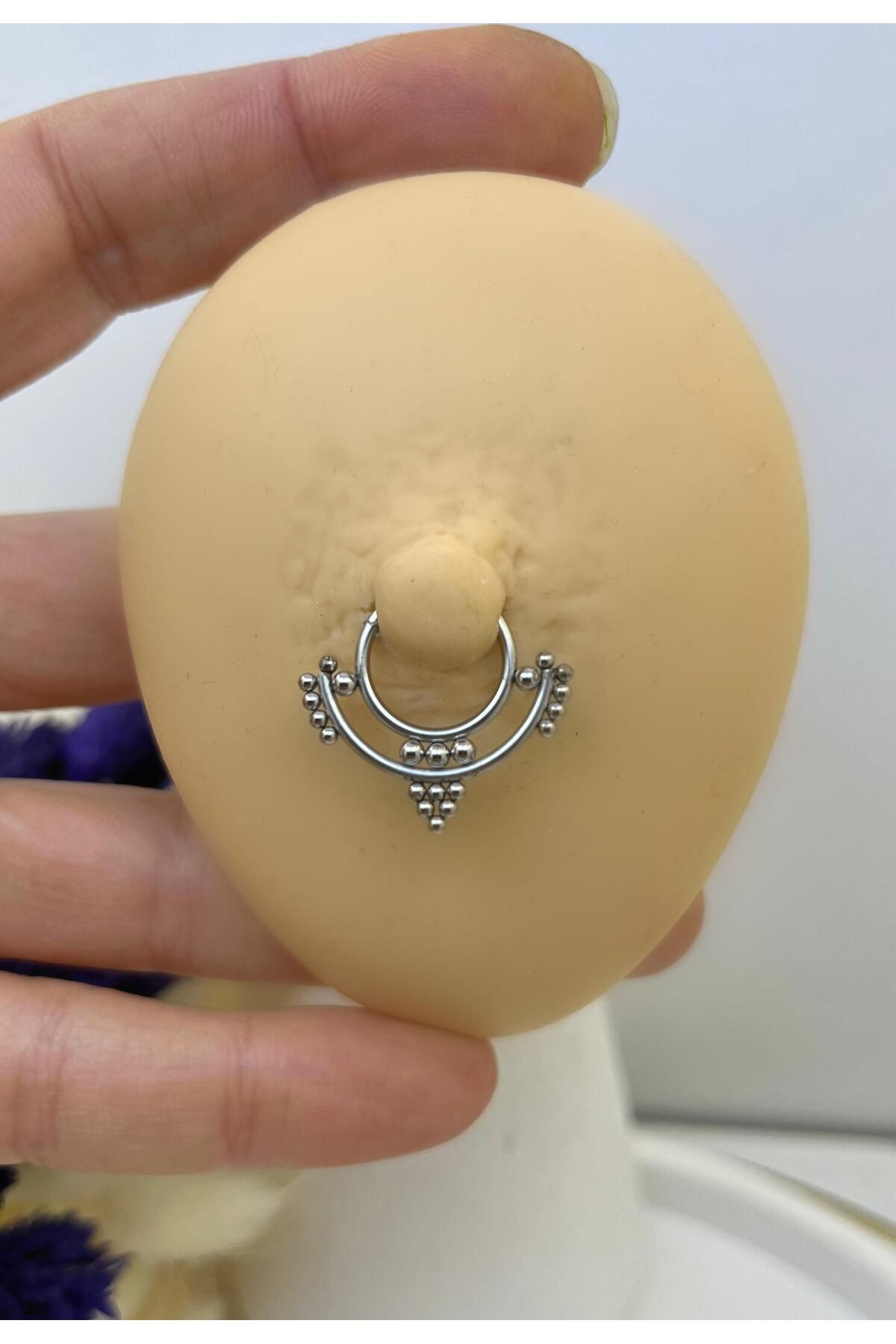 CERRAHİ ÇELİK DAİTH SEPTUM NİPPLE UYUMLU 1 ADET MENTEŞELİ HALKA PİERCİNG