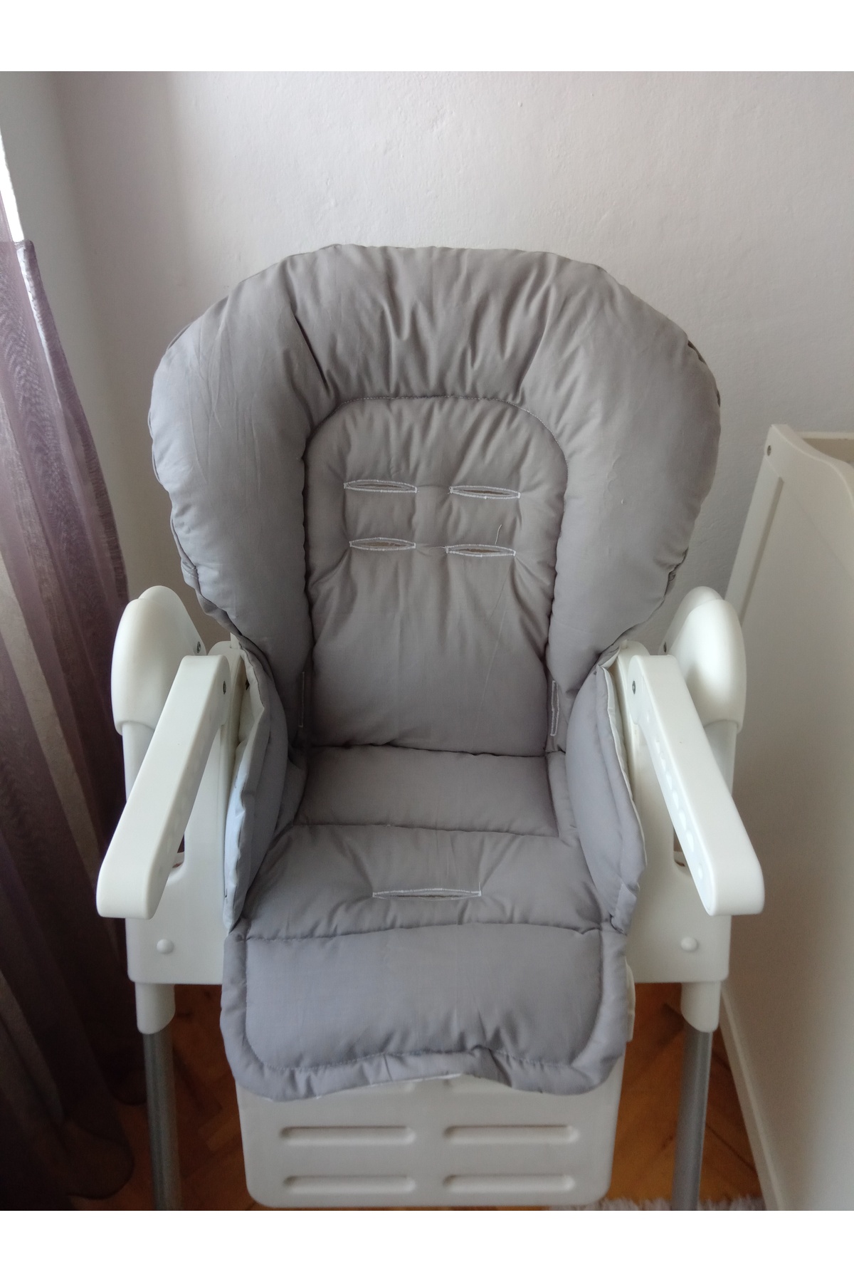 Çift Taraflı % 100 Pamuk Mama Sandalyesi Minderi (KEMER GEÇME YERLERİ VARDIR)