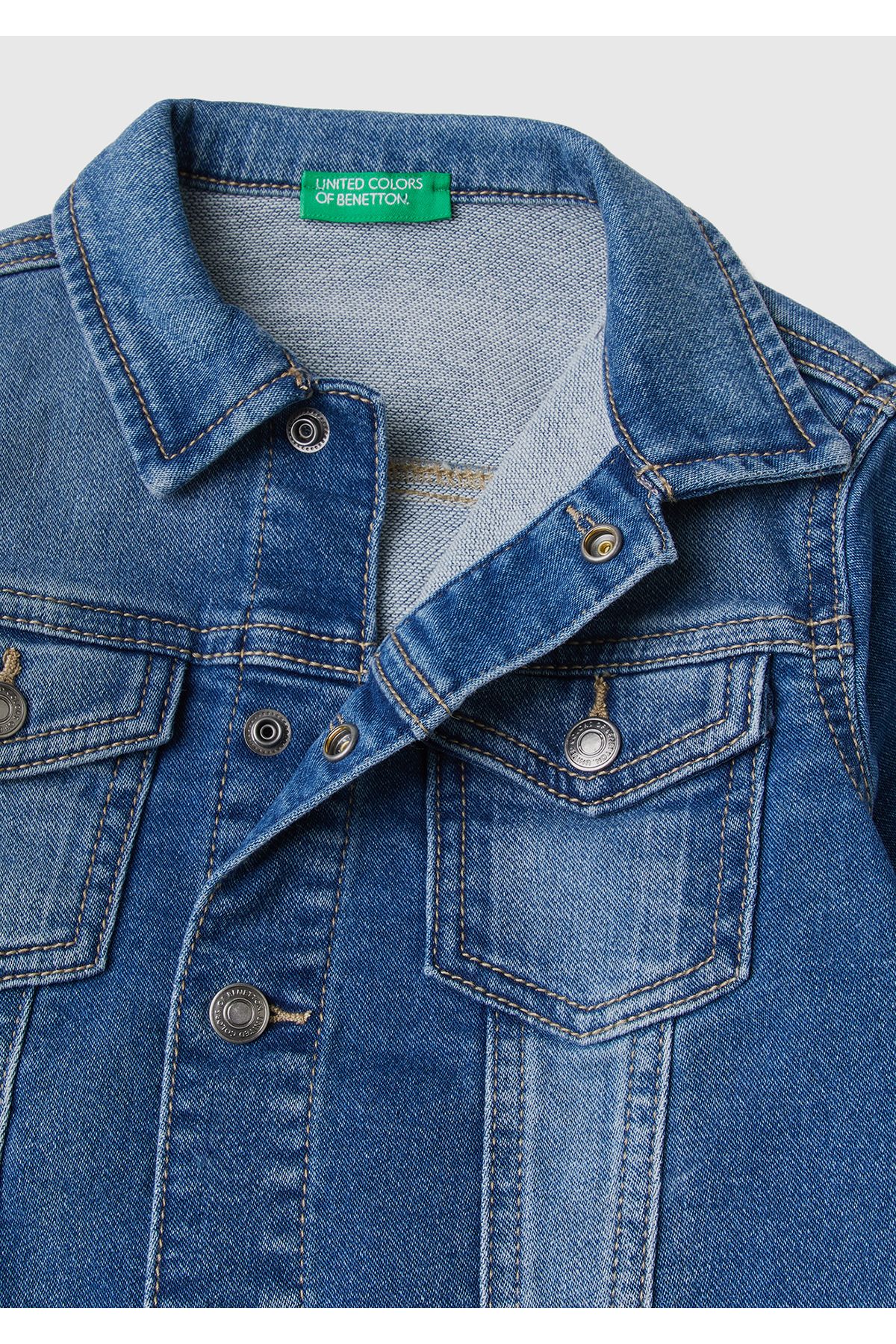United Colors of Benetton Navy Blue Denim Boy Jacket Trendyol