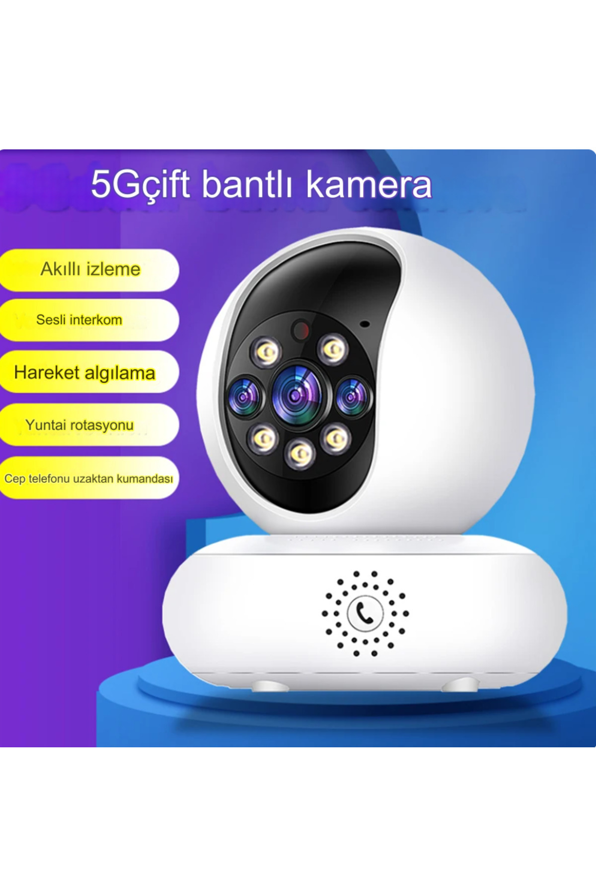 Genel Markalar 5G Destekli İnterkom Mobil Uzaktan Bebek İzleme Hareket Sensörlü Ev,Ofis,Hayvan,Yaşlı,Bakıcı Kamera fotoğrafı 4 (önizleme)