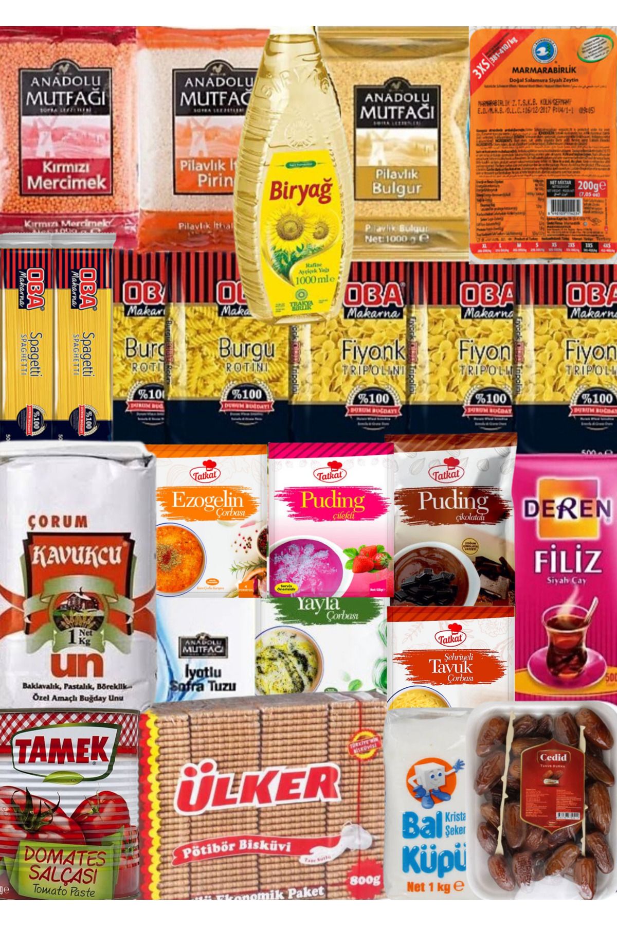 Biryağ Ramazan erzak paketi kumanya yardım gıda erzak kolisi 24 parça ürün