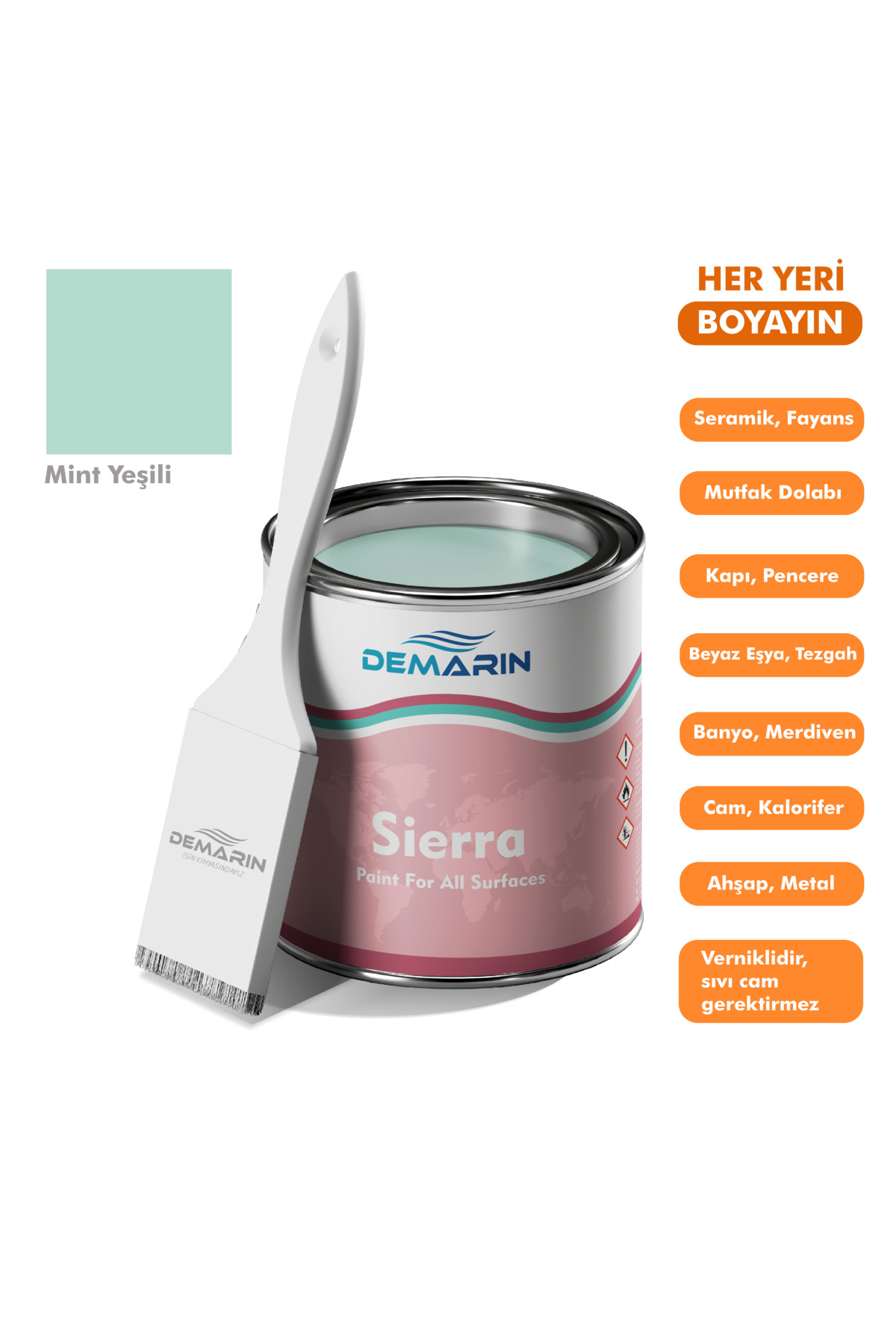 Demarin Sierra One Component Tiles, Countertops, Ceramics, Furniture, Floor Paint that Can Paint Everything 1 Kg