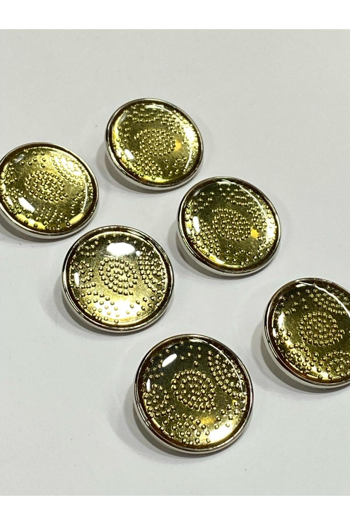 Trench Coat Button Set of 6 Gold 2.5 cm
