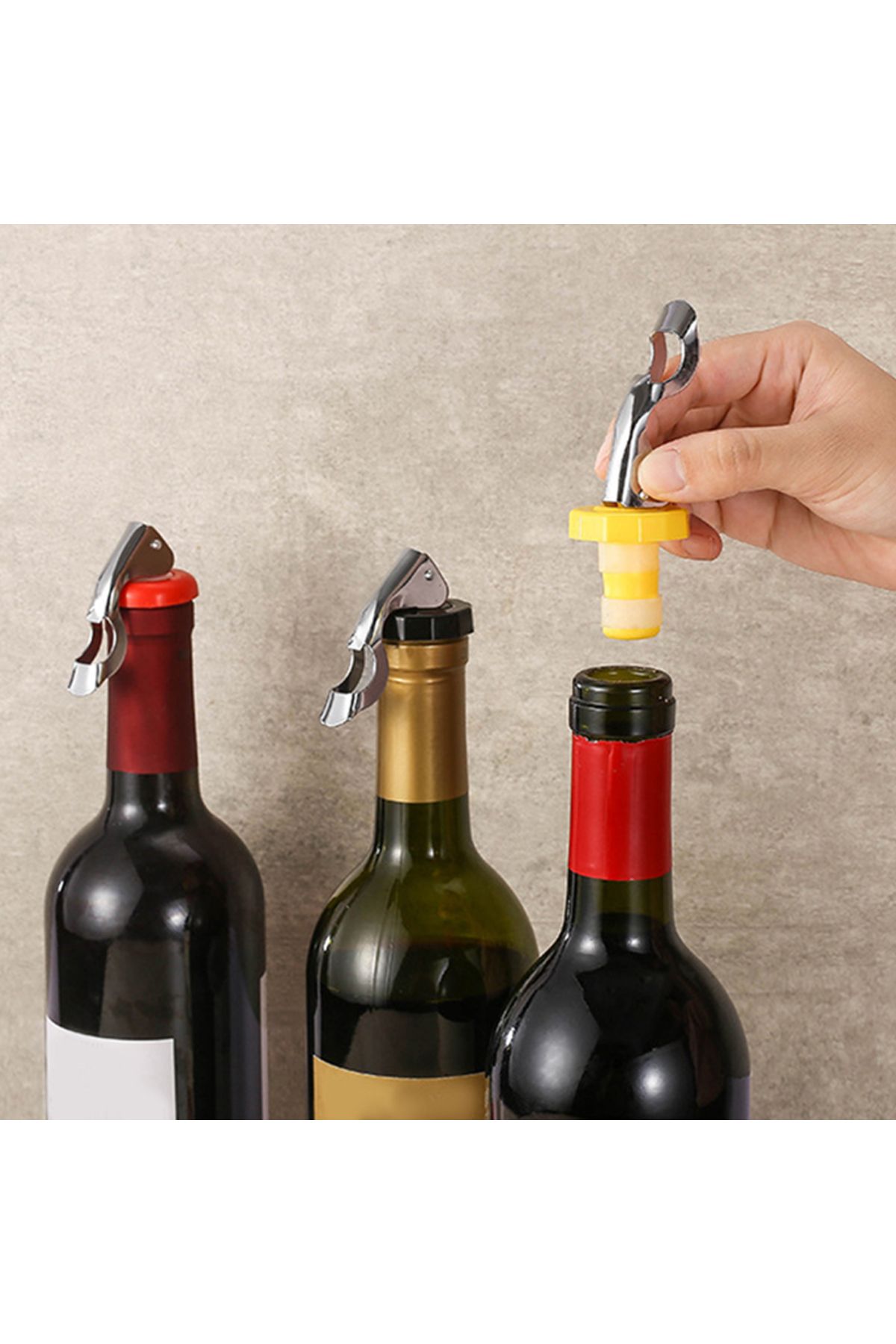 Practials-Leak-Proof Wine Stopper with Opener - Bottle Stopper 2 Pieces 4