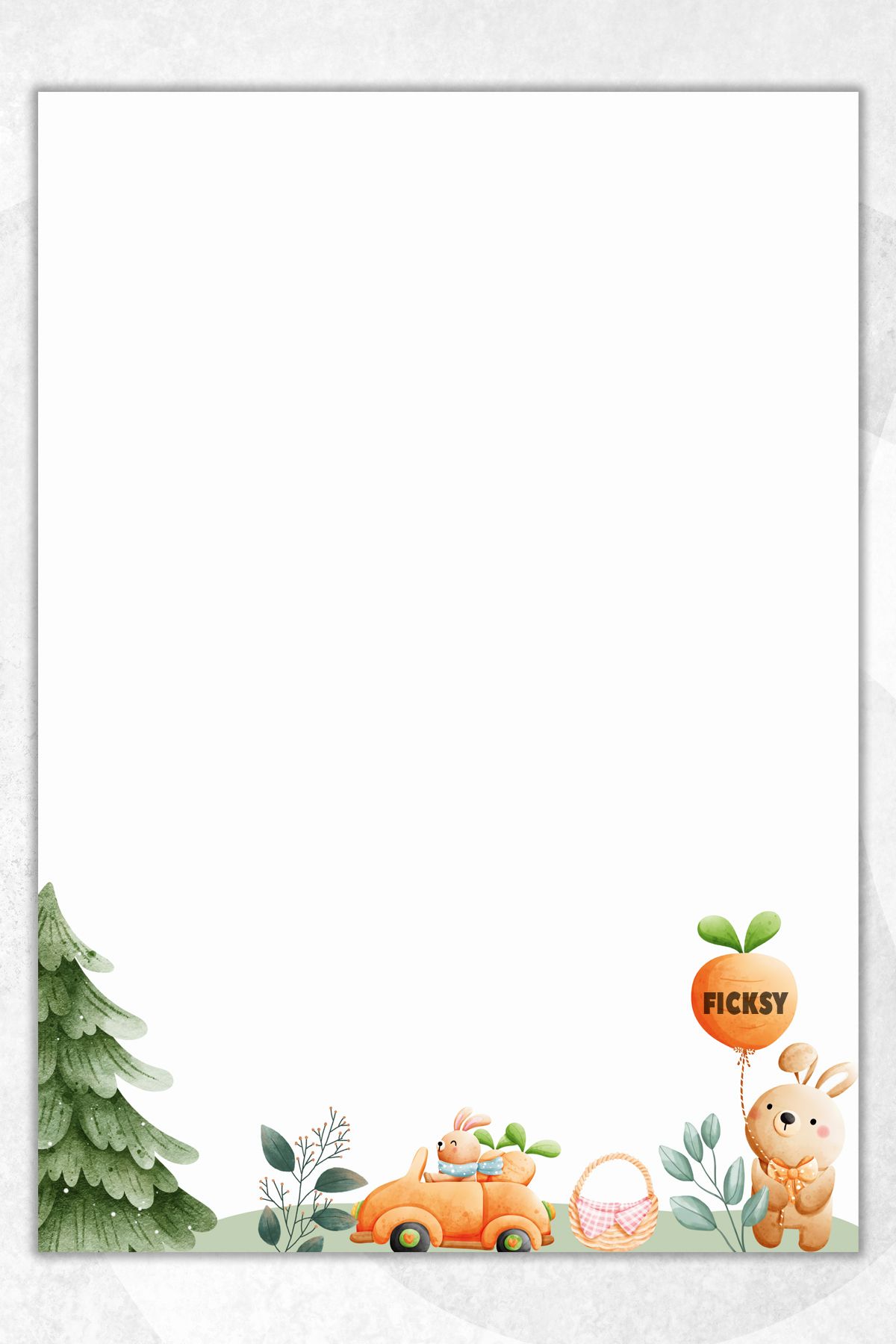Ficksy-Cute Rabbit Note Paper - A5 Size - 50 Sheets - Notepad - Memopad - Memo Pad - To Do List 1