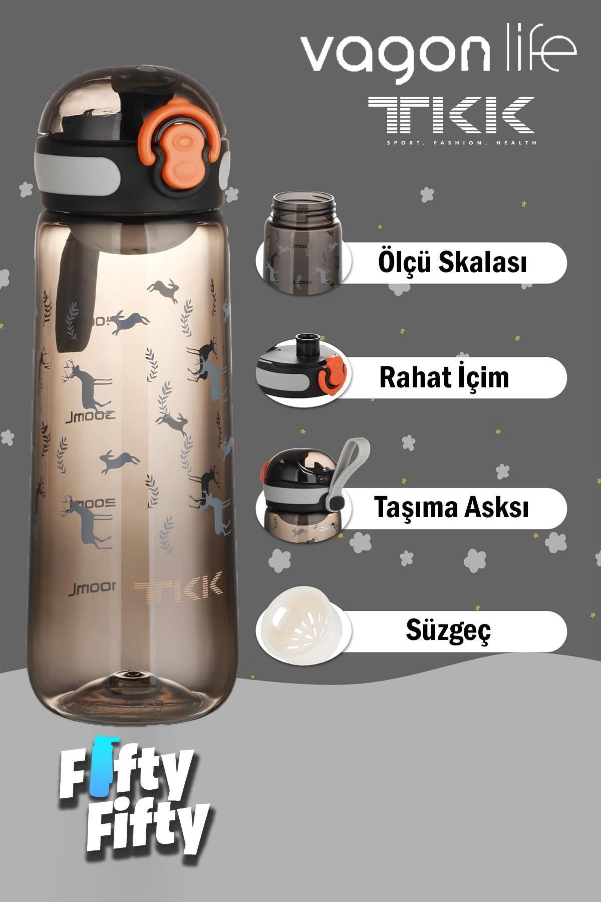 Vagonlife-TKK 550 ML Comfortable Drinking (Without Straw) Bpa Free Tritan Water Bottle with Carrying Strap FFTKK1005-550ML 3