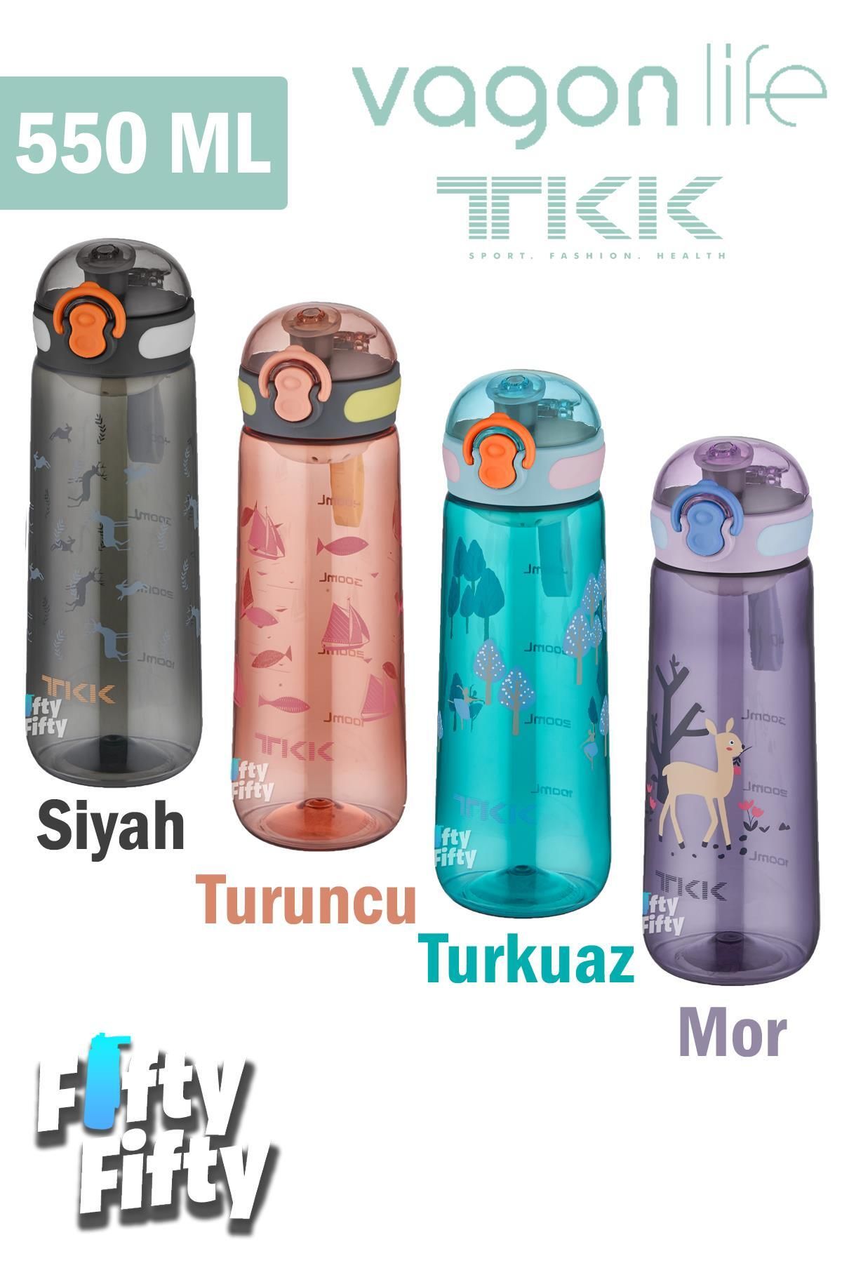 قمقمه کمپ نارنجی TKK 550 میل نوشیدنی راحت بدون پیپ بند حمل و نقل BPA Tritan Cat FFTKK1005 550ml Vagonlife