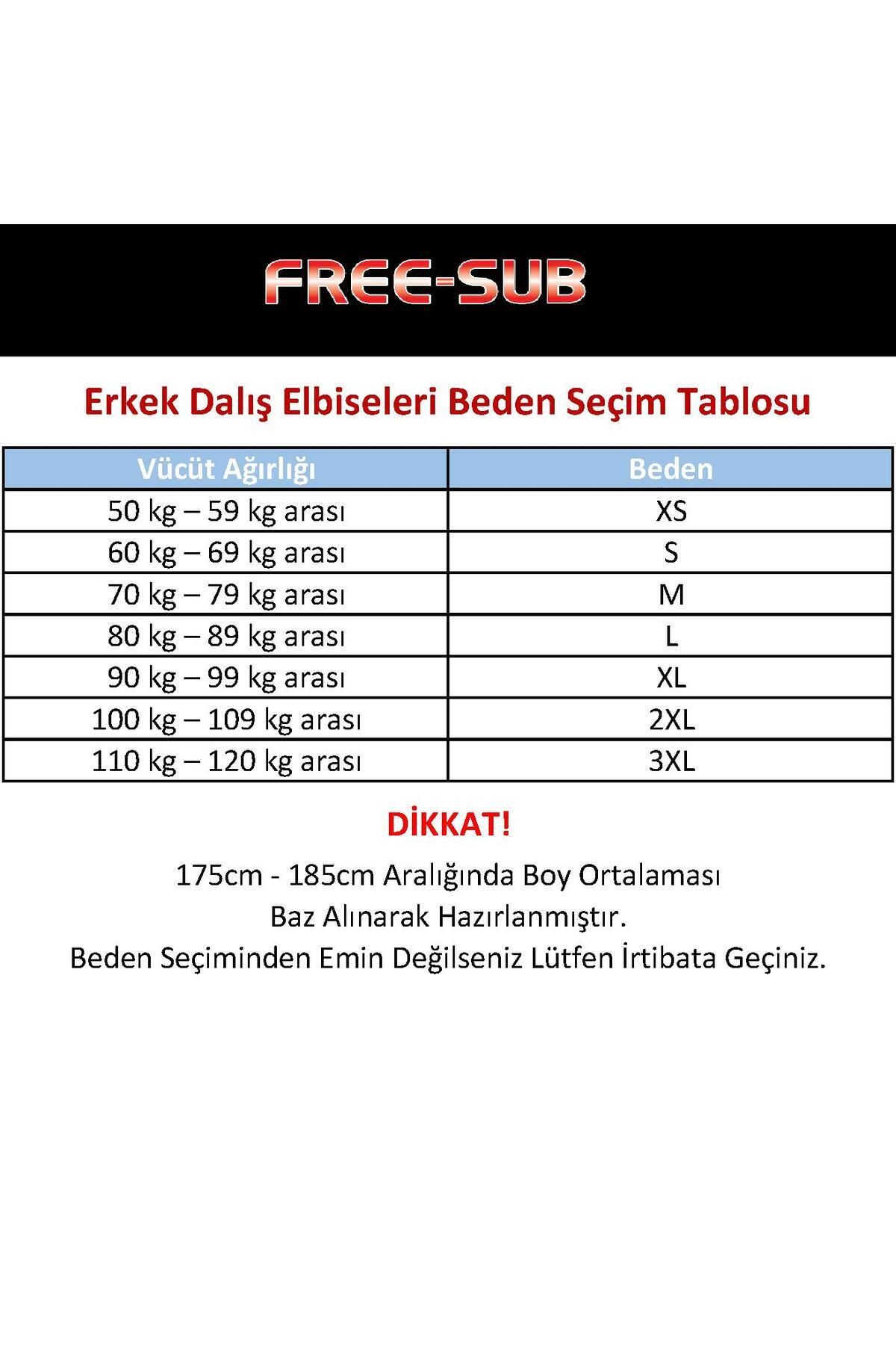 وت سوت (لباس غواصی) مشکی مردانه Free Sub 3 میلی متر تیفون شنا ، گشت و گذار لباس شیرجه Free-Sub