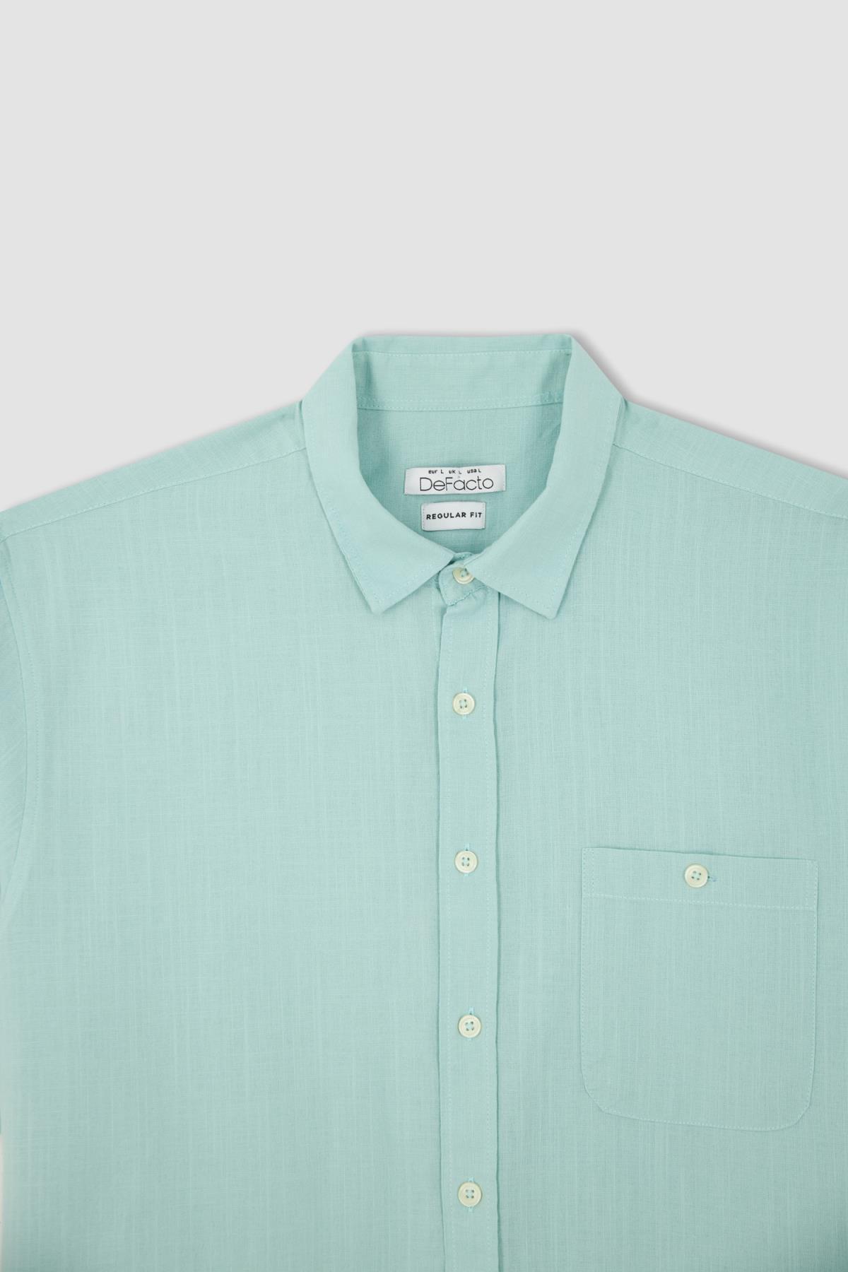 پیراهن مردانه فیروزه دفکتو | M9432AZ22SP اورجینال - تصویر 8