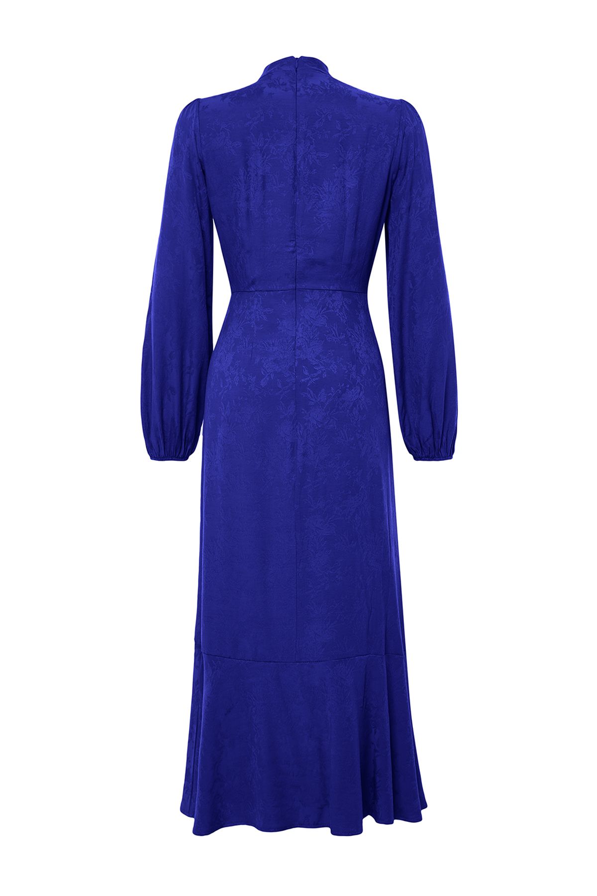 Trendyol Modest-Saks Jacquard-Blumen-Webkleid TCTSS24EB00064 11