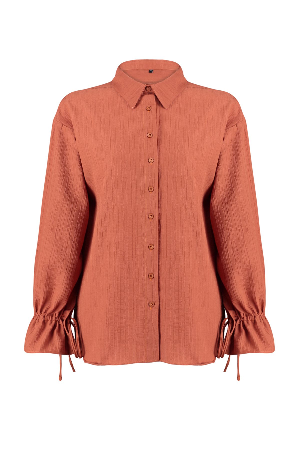 Trendyol Collection-Strukturiertes Webhemd mit Spitzendetails und Fliesenärmeln TWOSS24GO00087 11