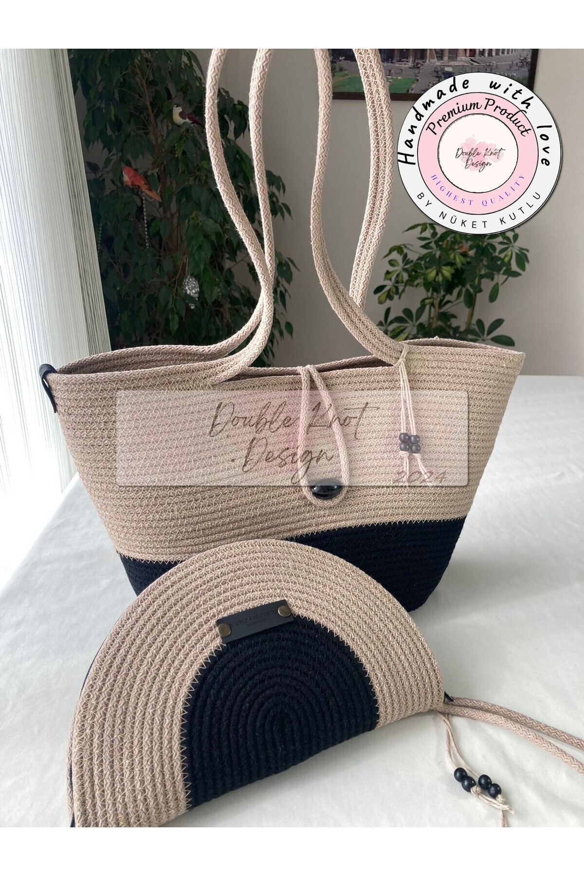 2-Piece Set Beach Bag , Handbag Clutch, Totebag, Women's Bag, Summer, Gift, Mother's Day