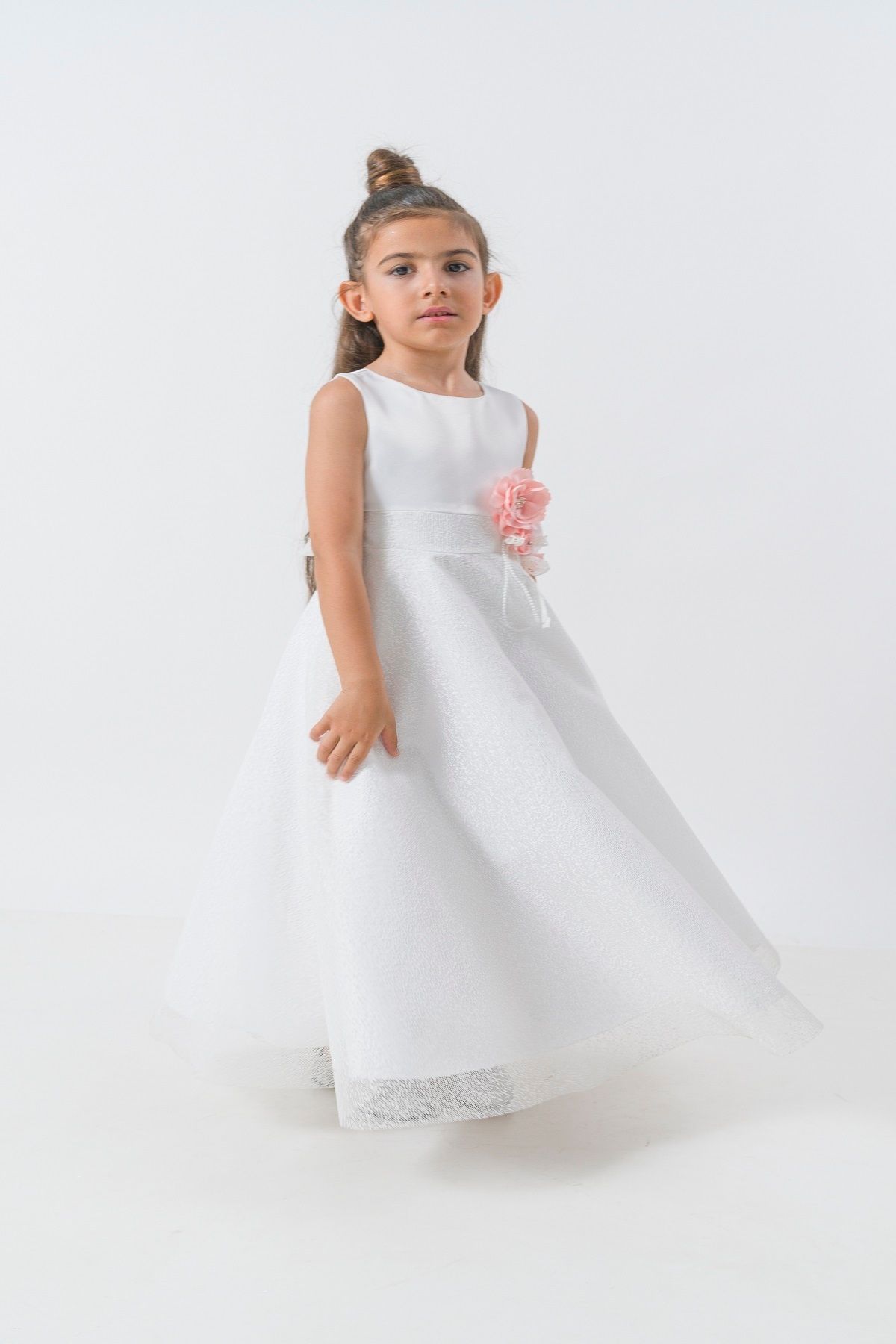 DFN-Rochie de seara cu model fulg de nea alb 1