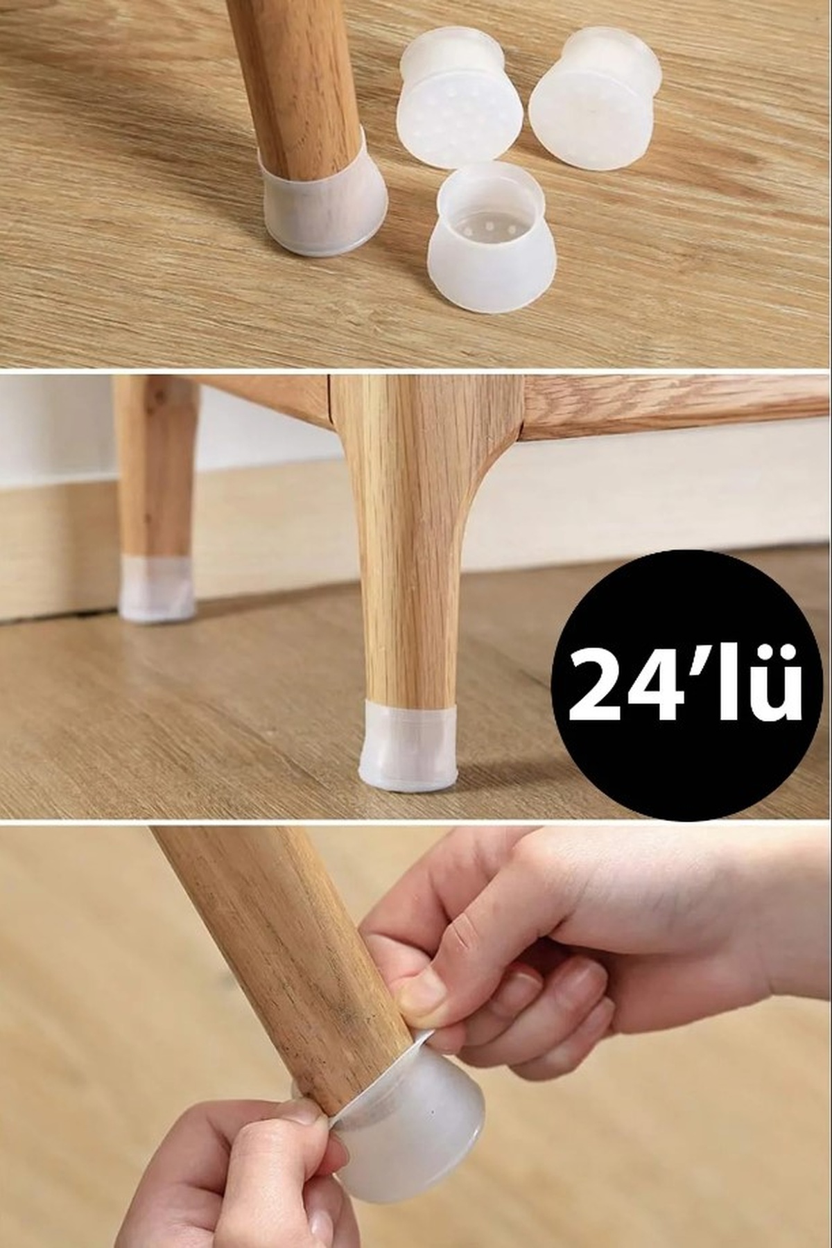 24-Piece Anti-Slip Anti-Scratch A Quality Furniture Chair Table Floor Silicone Protective Shoe Foot Cover