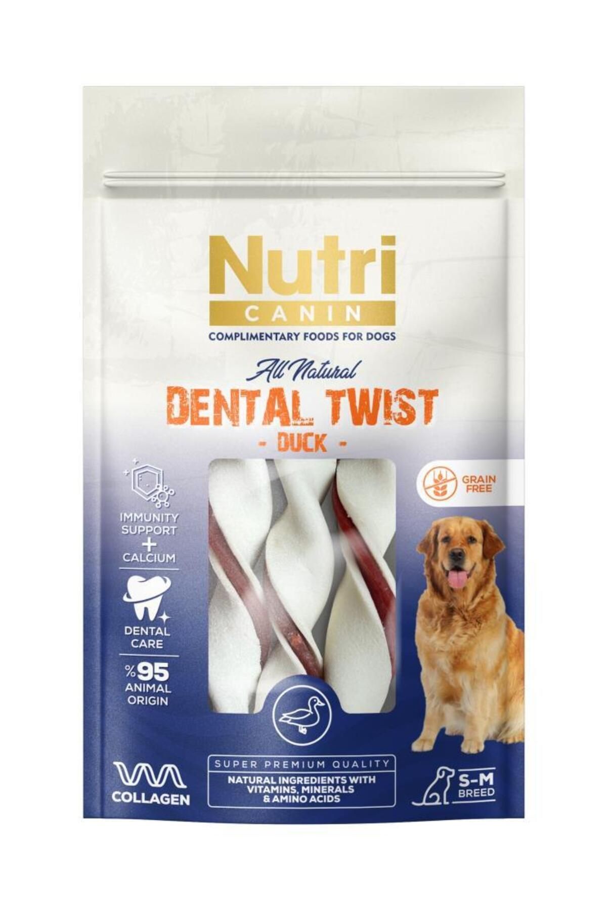 Nutri Dental Twist Ördekli Diş Sağlığı Köpek Ödülü 80 Gr