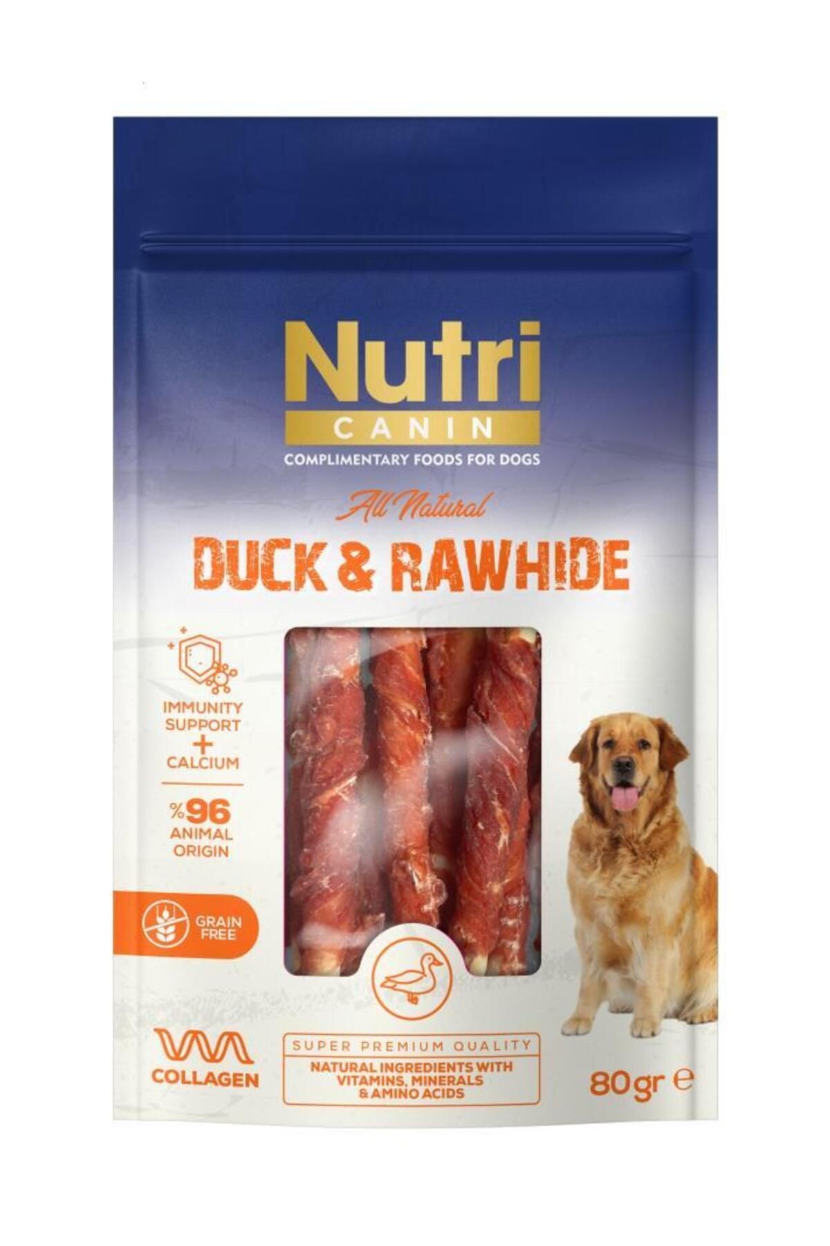 Nutri Rawhide Ördek Eti Sarılı Kemik Köpek Ödülü 80 Gr