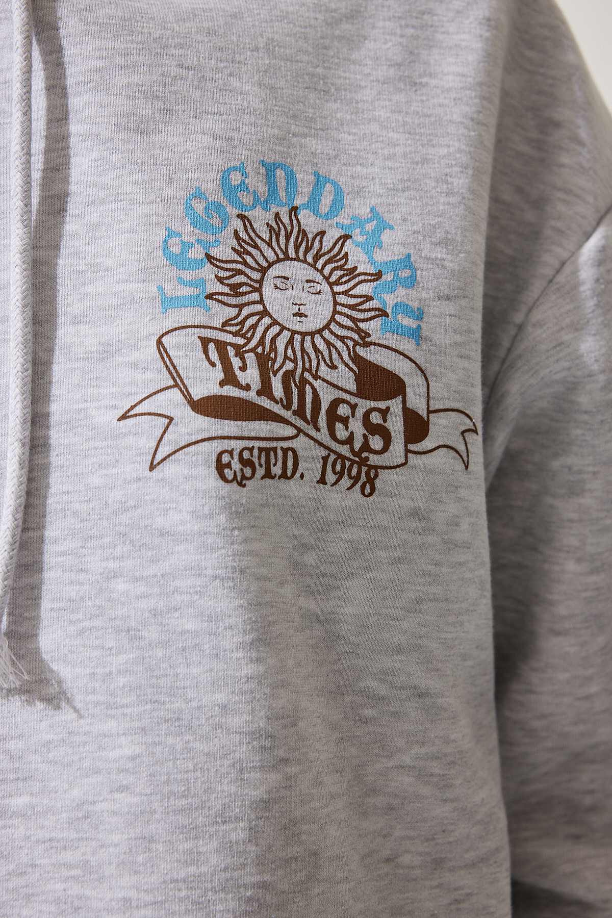 Happiness İstanbul  Kadın Gri Kapüşonlu Şardonlu Örme Sweatshirt UB00251 - Görsel 6