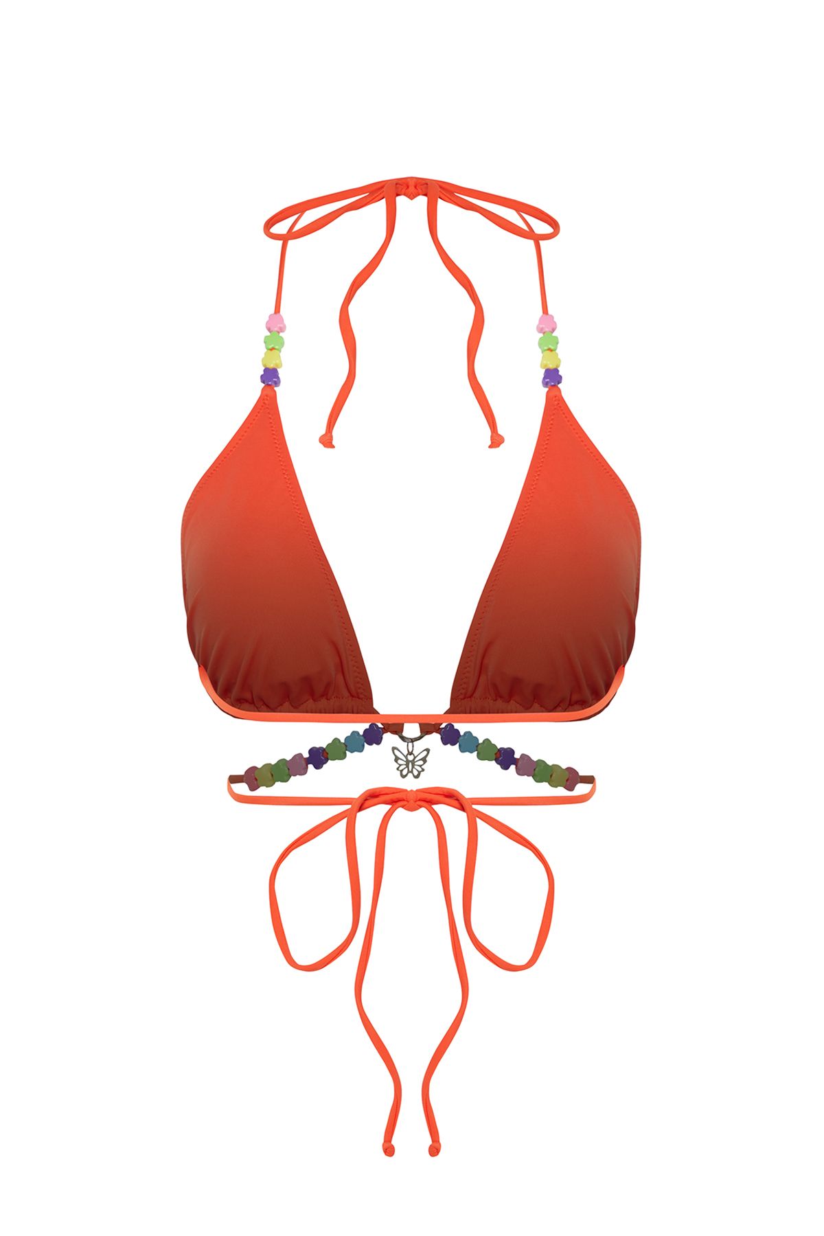 Trendyol Collection-Rotes dreieckiges Bikinioberteil mit Perlen-Accessoire TBESS23BU00235 8