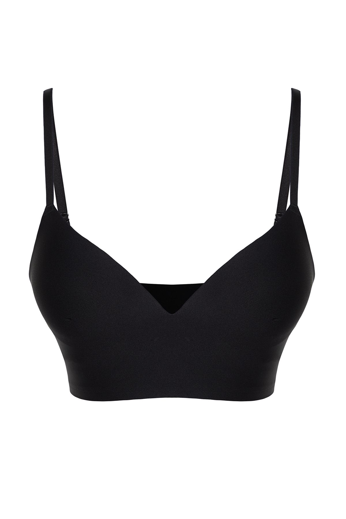 Trendyol Collection-Premium schwarzer Micro-String-Träger ohne Bügel, gepolsterter/Push-Up-Bustier-Strick-BH THMSS24SU00024 7