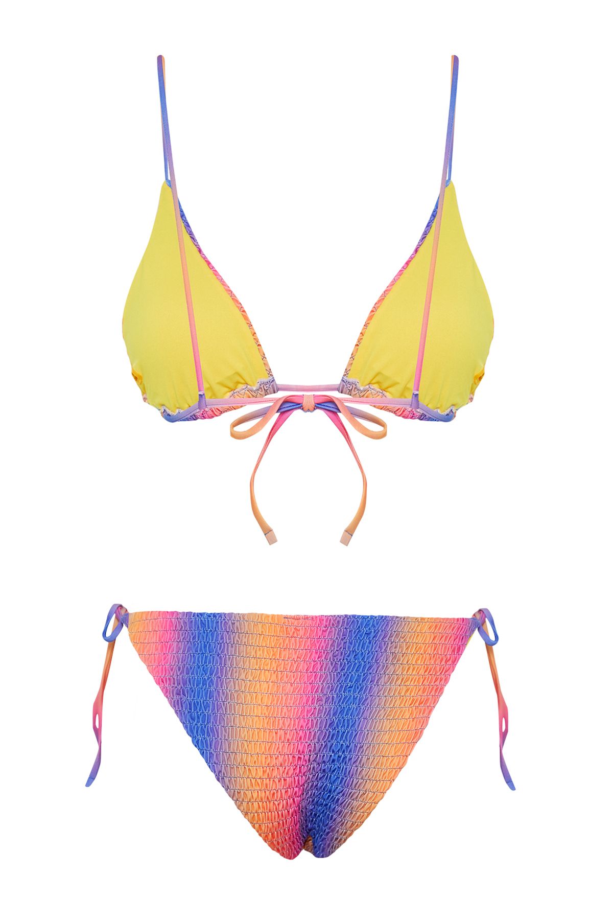 Trendyol Collection-Gradient Patterned Triangle Elastic Brazilian Bikini Set TBESS24BT00135 8