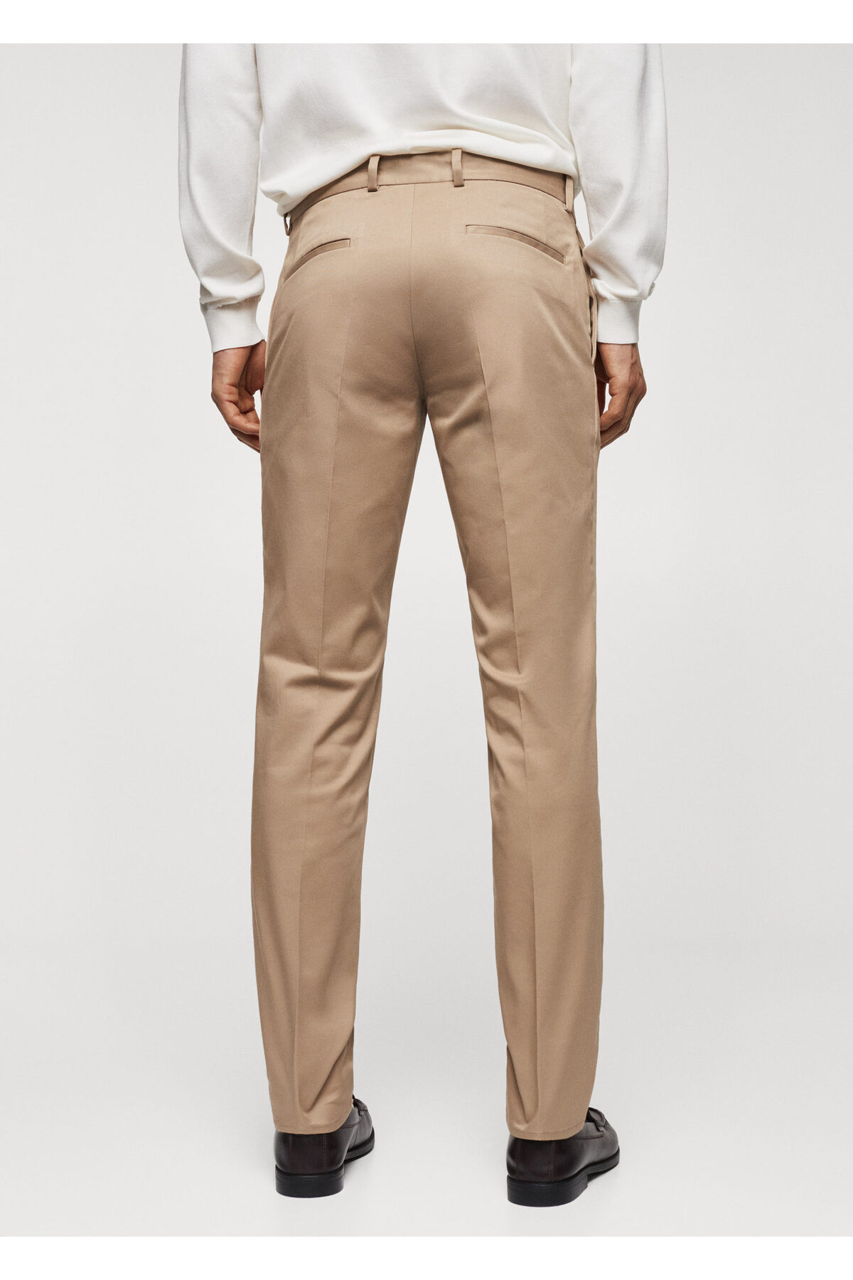 شلوار مردانه بژ منگوMANGO Man | 27021103 اورجینال - تصویر 10