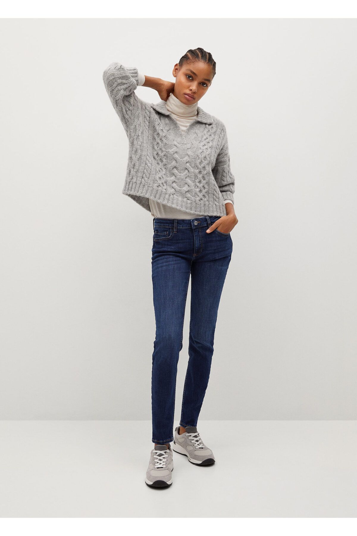 MANGO Kad n Koyu Mavi Kim Skinny Push up Jean Pantolon Fiyat Yorumlar Trendyol