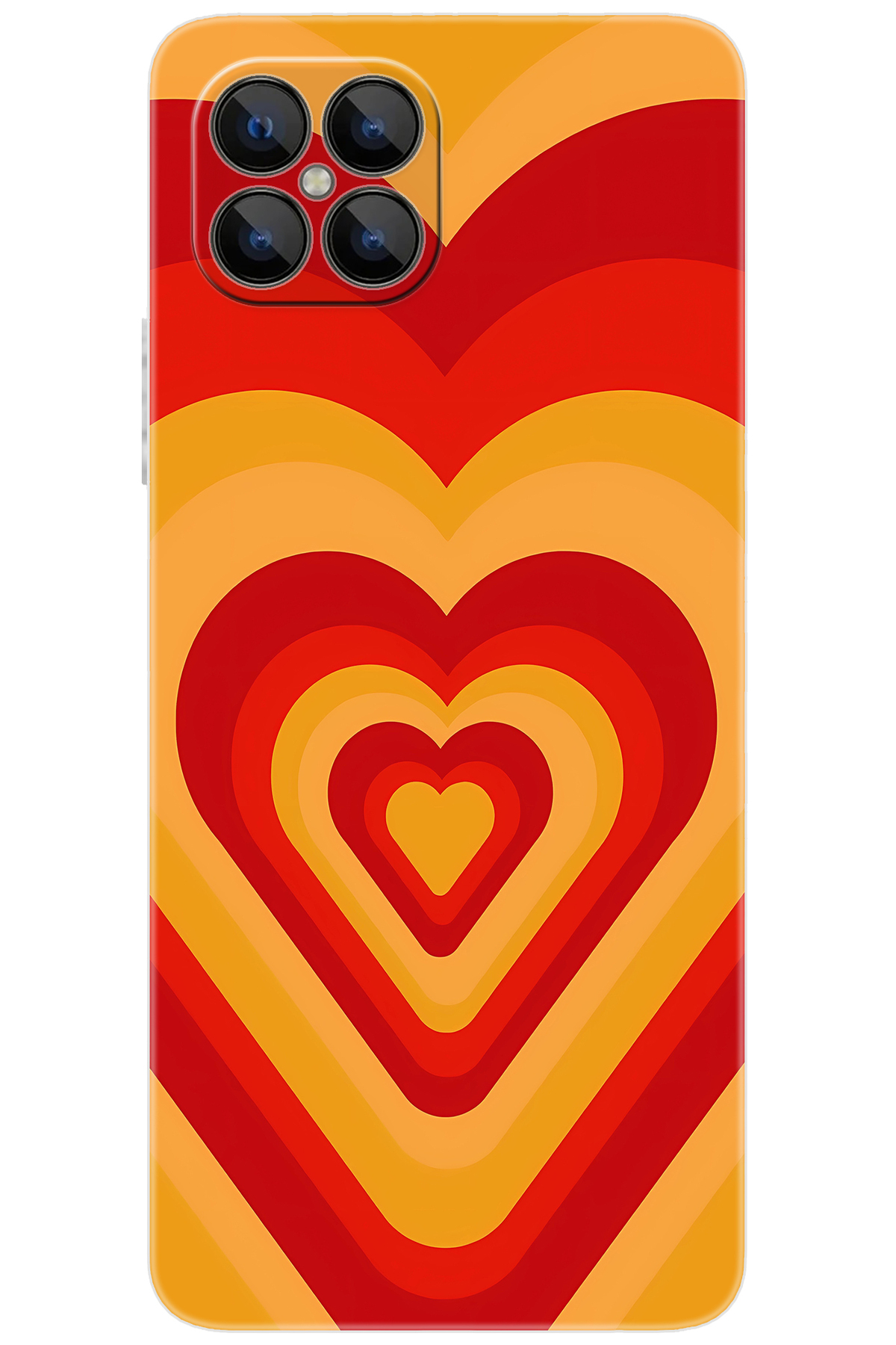 X600 Compatible Sheath Pattern Printed Silicone Yellow Red Hearts NGO:1009 CP-wemwheW
