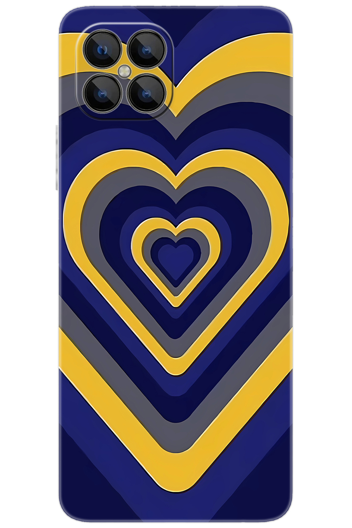 X600 Compatible Sheath Pattern Printed Silicone Yellow Navy Blue Heart NGO:1003 CP-MLxfGdA