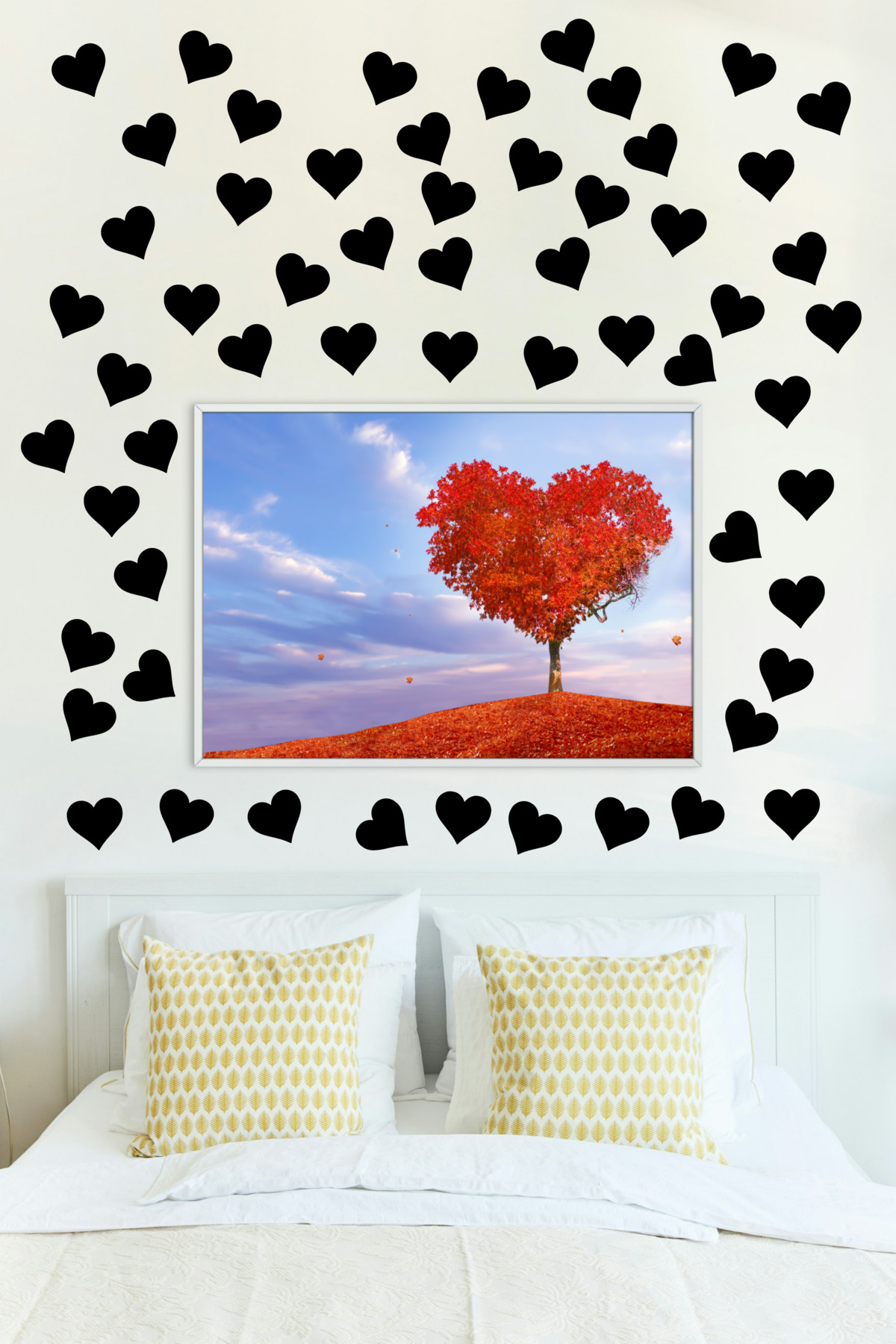 Wood Heart Object Laser Cut MDF Decorative Paintable Bedroom Door Ornament 50pcs