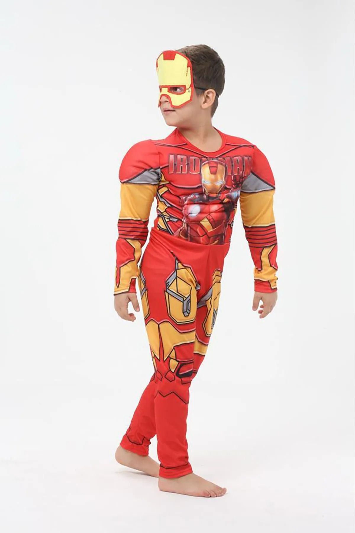 IRON MAN-Ironman Costume Kids Muscular Iron Man Party Special Day Outfit 3