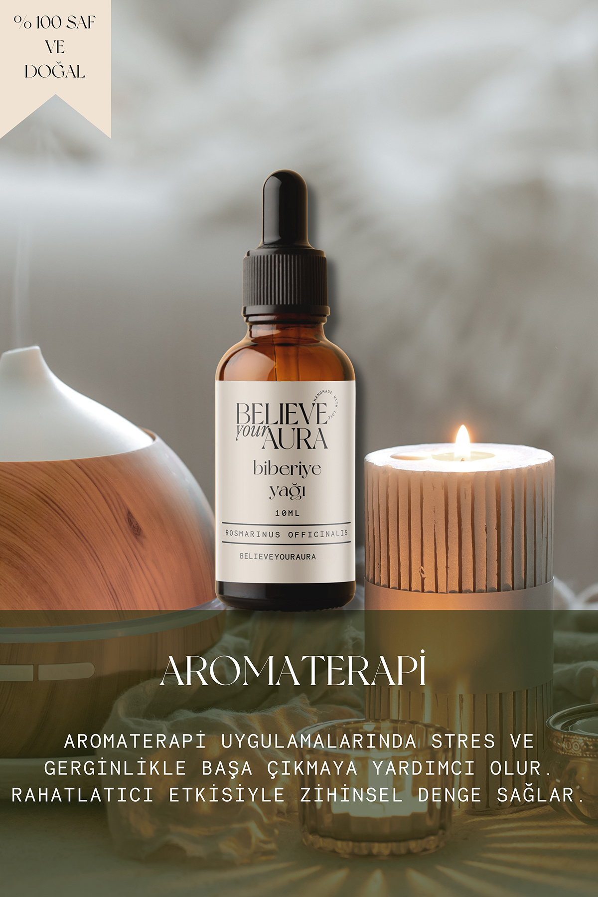 Biberiye Yağı - %100 Saf Ve Doğal Cilt Ve Saç Bakım Yağı - Rosemary Oil - 10 ml — ATYBBR — تصویر 4 از 6