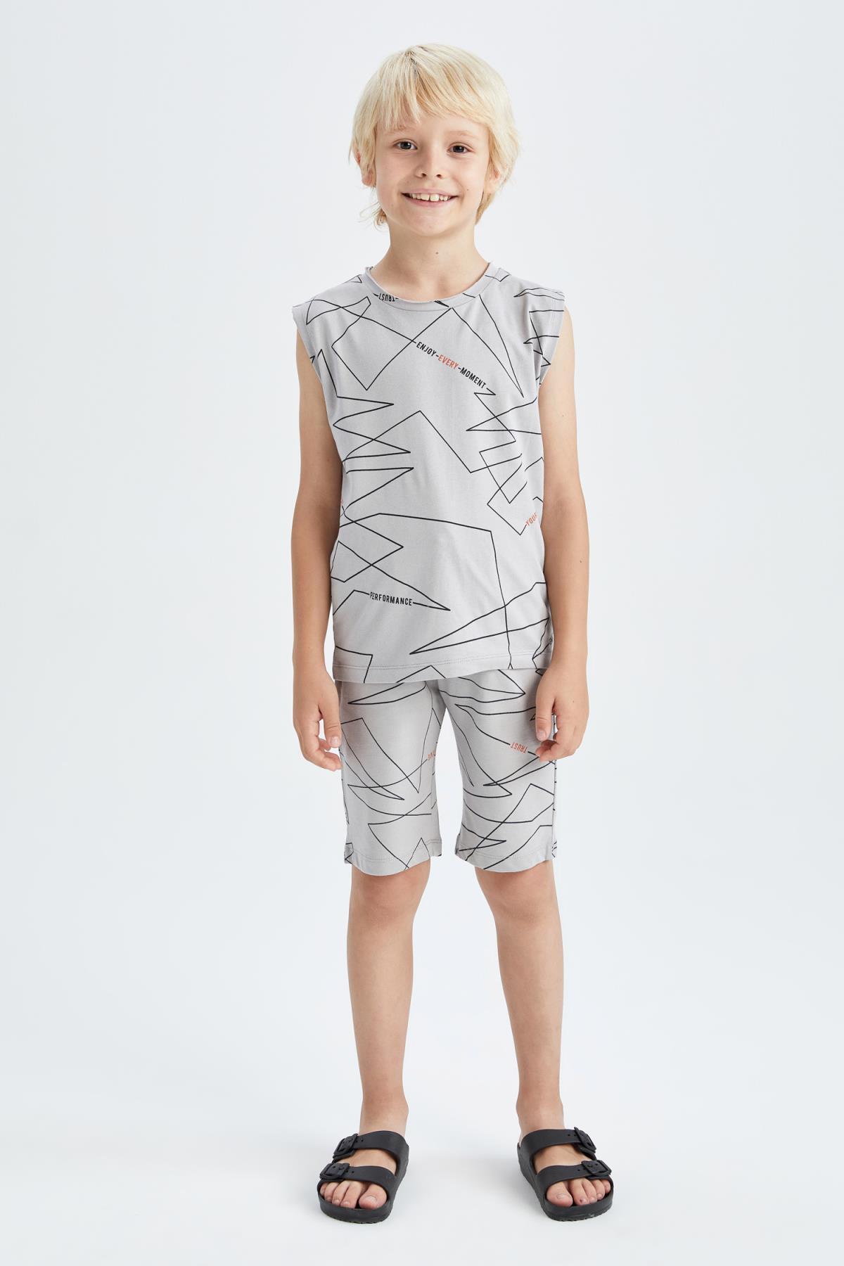 شورت و شلوارک پسرانه خاکستری دفکتوDefacto | X8245A622SM اورجینال - تصویر 2