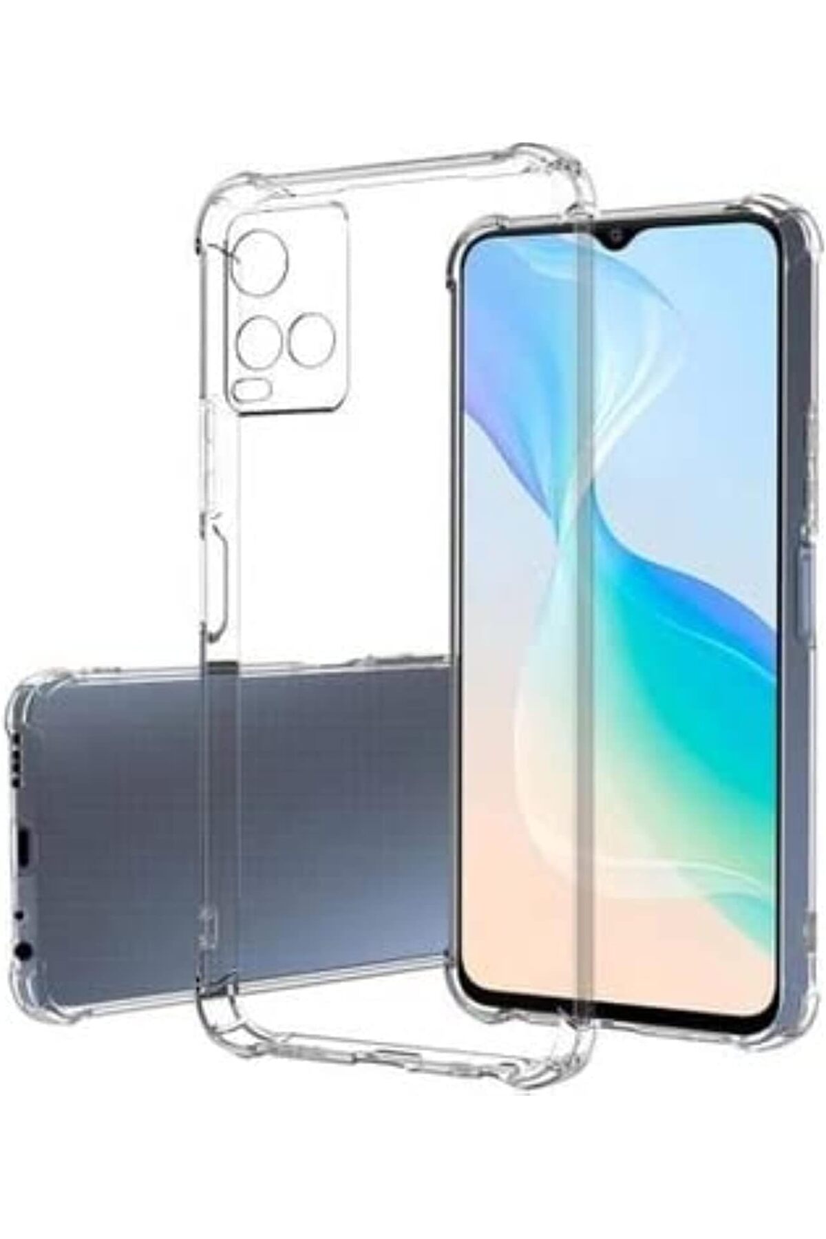 Vivo Y21S Kapak Kamera Korumalı Airbag Antishock Köşe Korumalı Şeffaf Silikon Kılıf