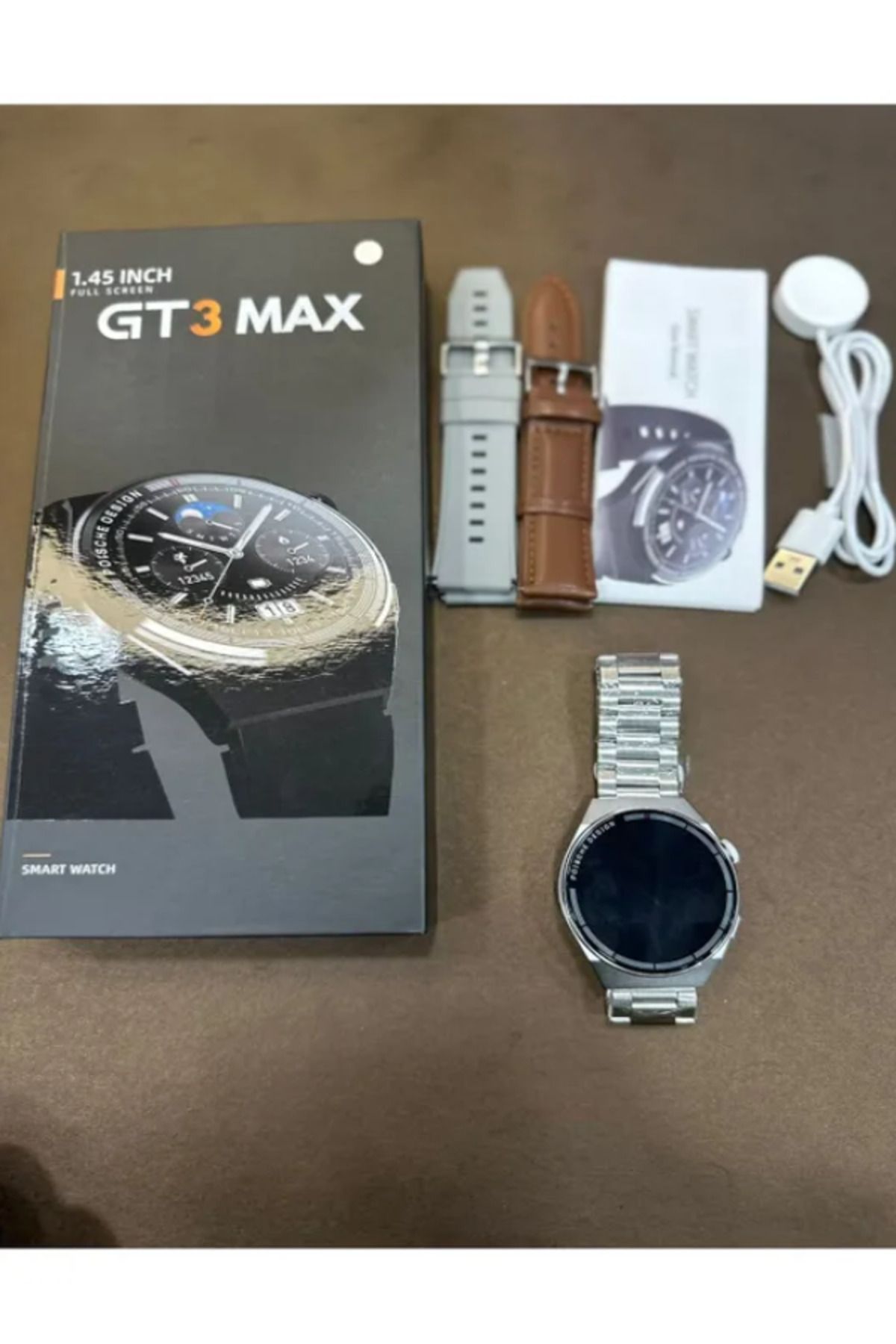 300-400 mAh Porsche Uyumlu Akıllı Saat Porsche Gt3 Max Uyumlu Akıllı Saat GRİ Gri 6 Ay Gri Gri 2" -