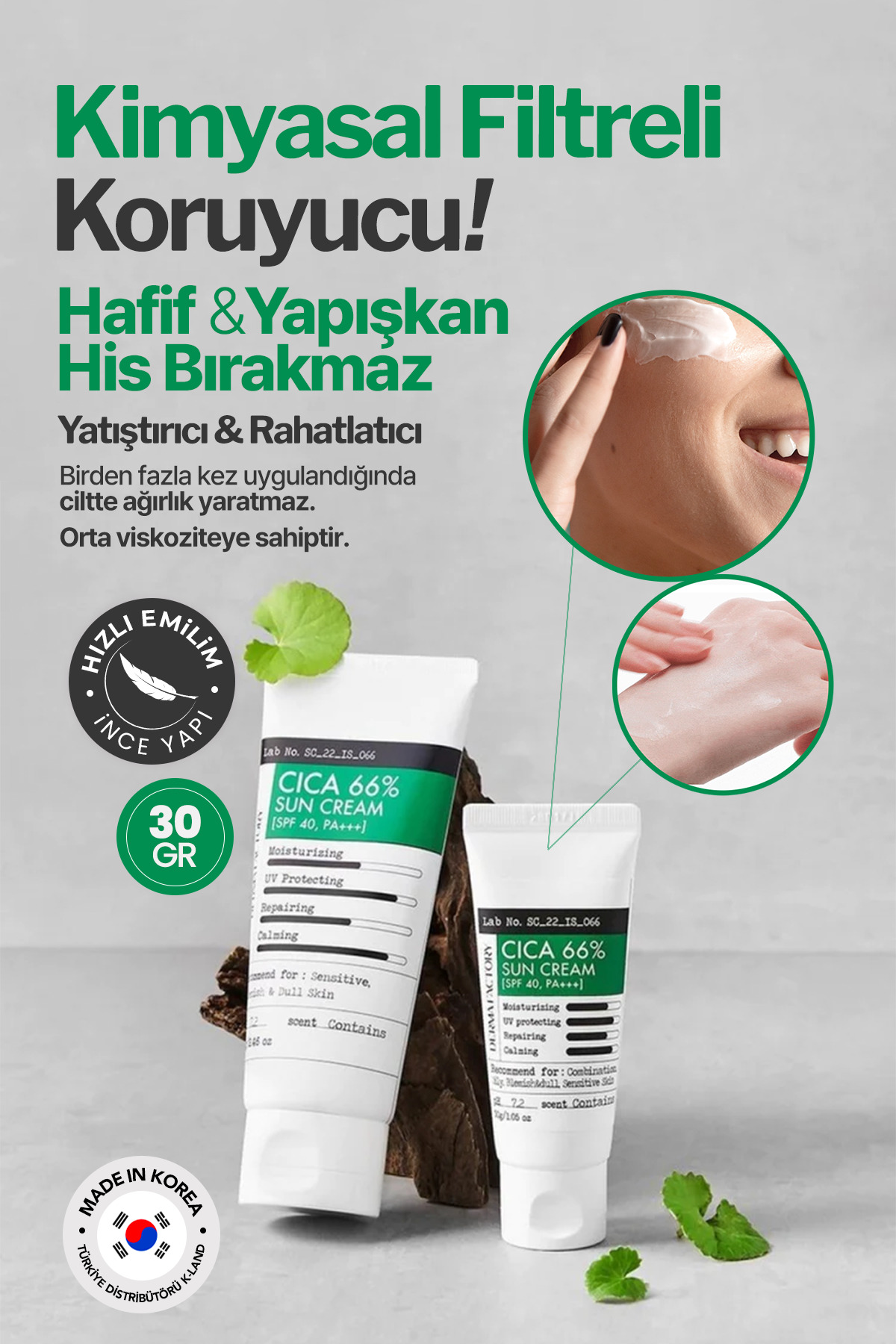 DERMA FACTORY %66 Centella Asiatica İçeren Yatıştırıcı Güneş Kremi ...