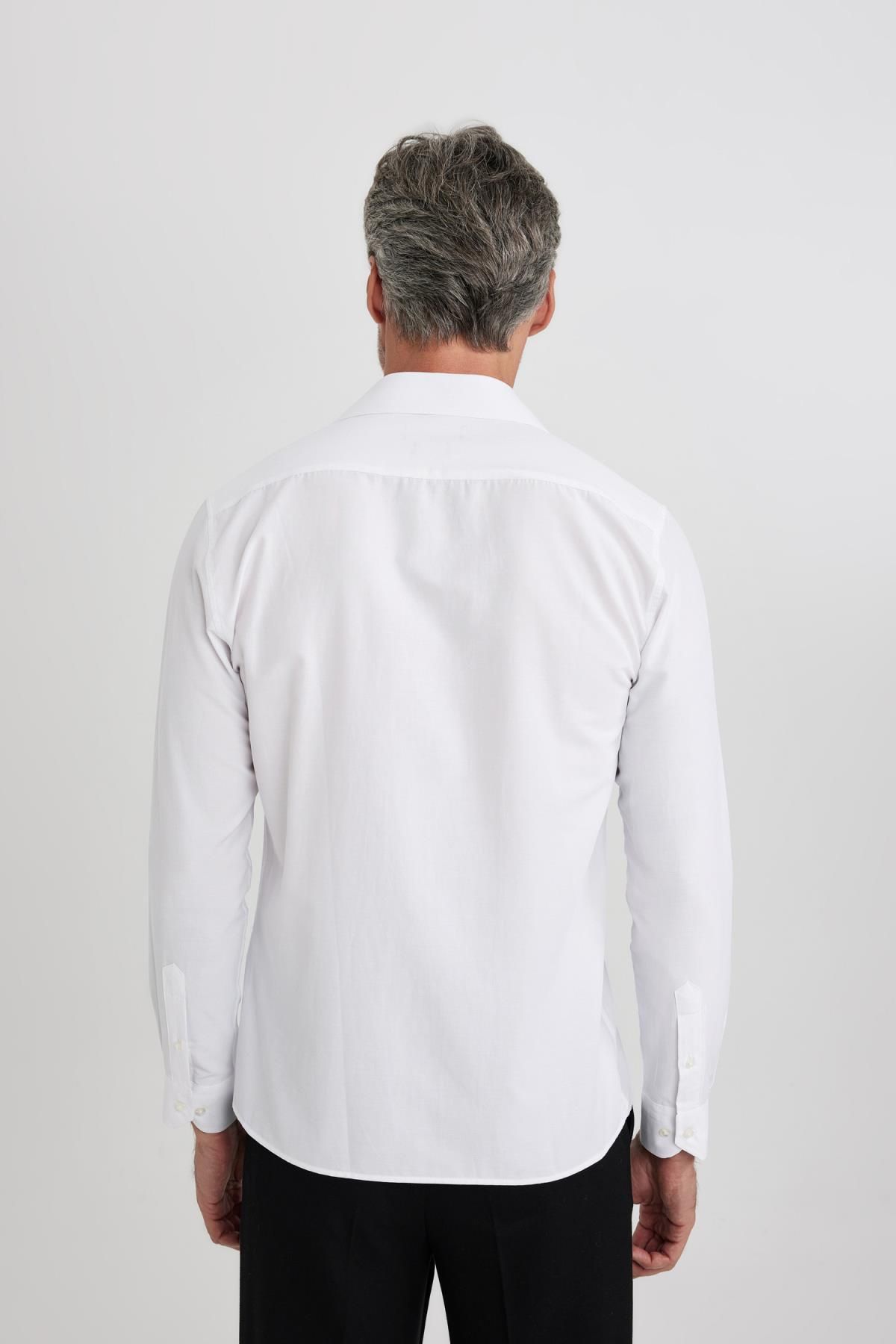DeFacto-Cămașă din bumbac cu mânecă lungă, cu guler polo, din poplin R4340az23sp 6