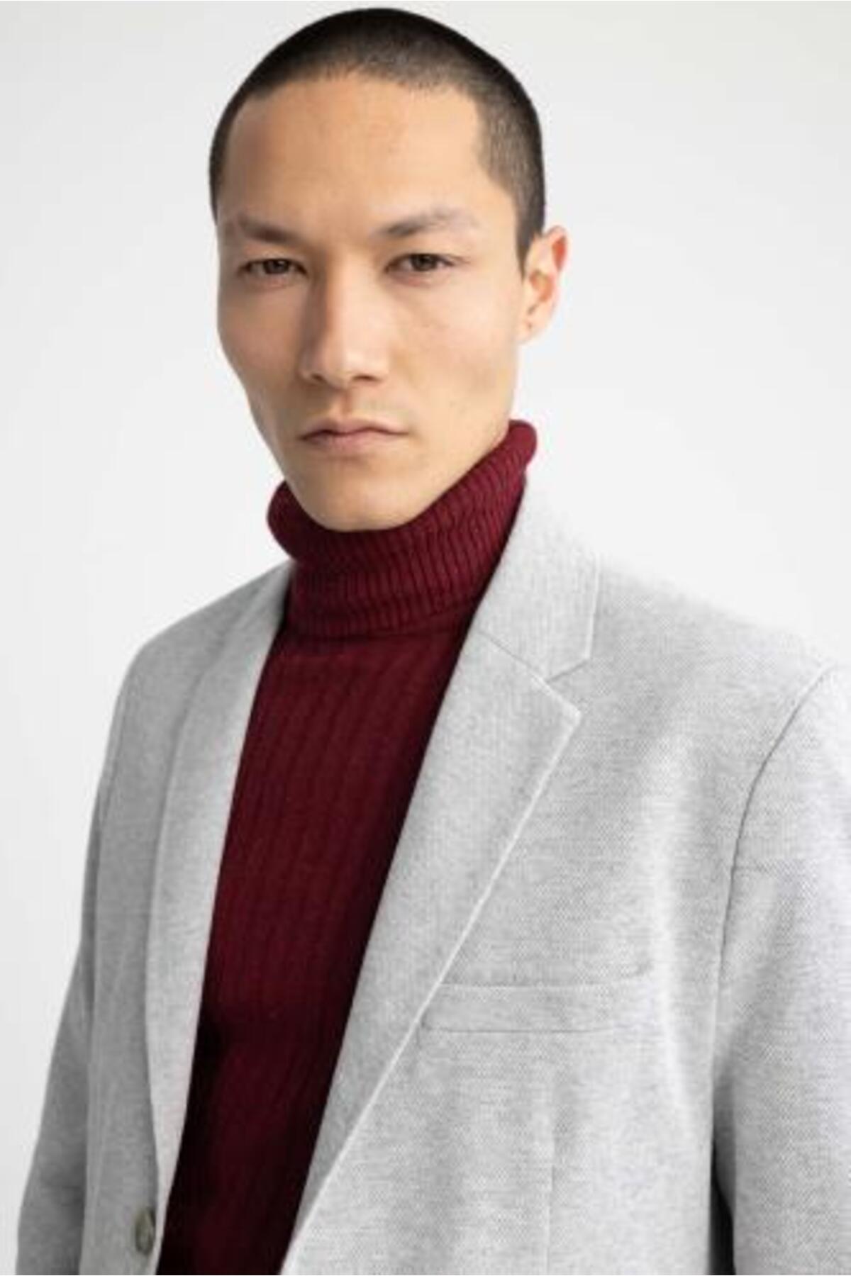 ژاکت مردانه خاکستری Defacto | N0503AZ23SP اورجینال - تصویر 5