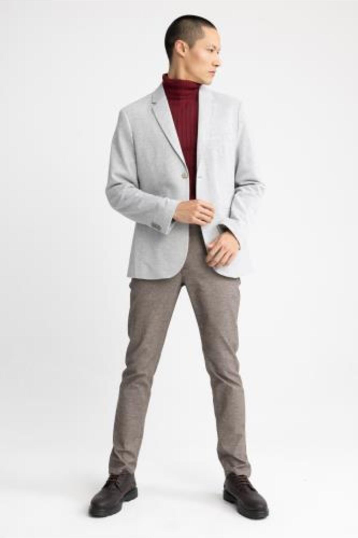 ژاکت مردانه خاکستری Defacto | N0503AZ23SP اورجینال - تصویر 2