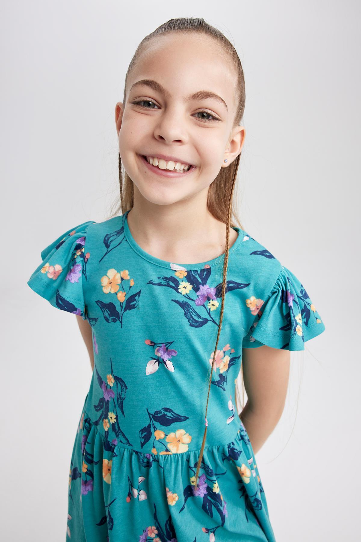 لباس مجلسی دخترانه آبی دفکتوDefacto | W7746A623SM اورجینال - تصویر 4