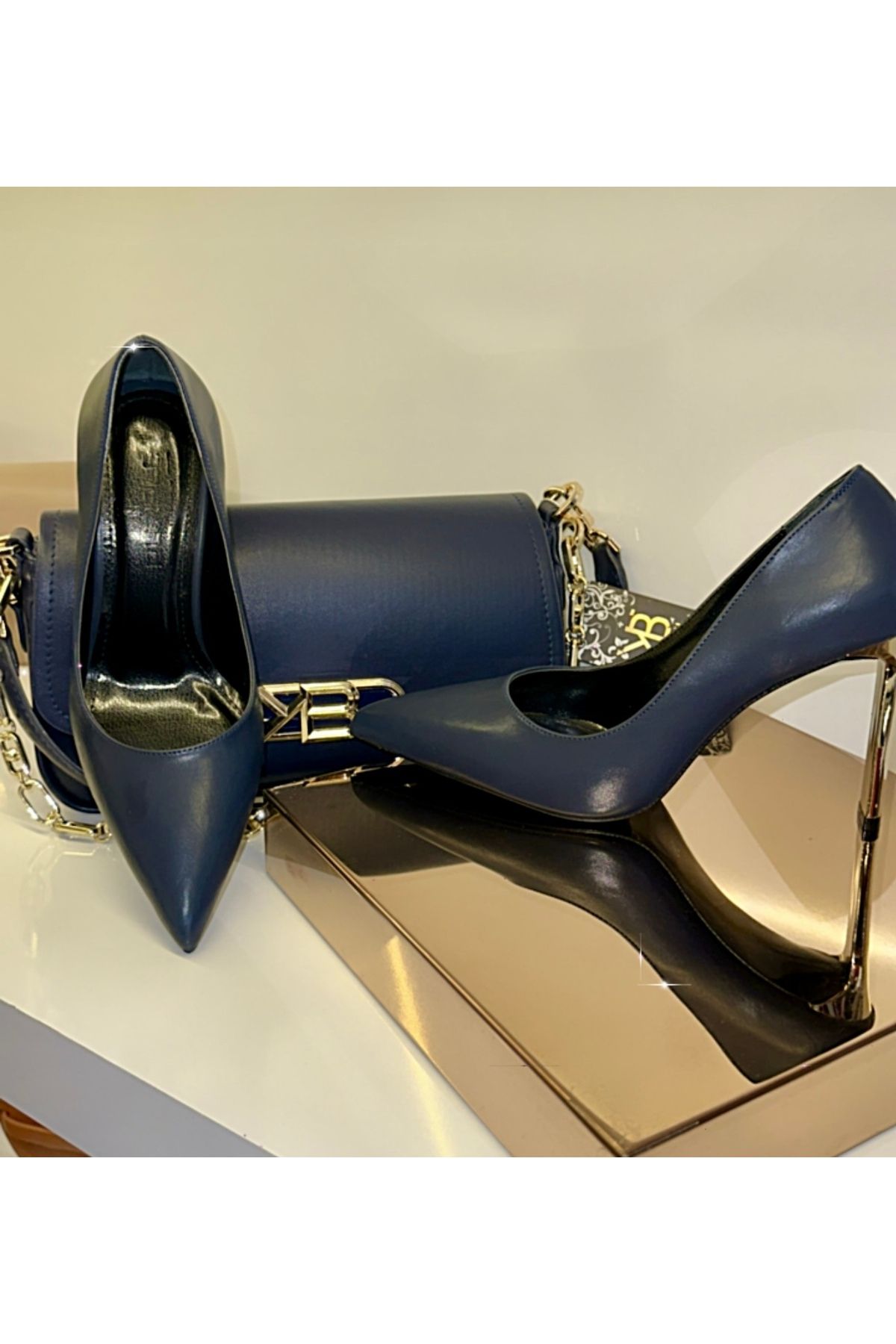 Lacivert klasik stiletto