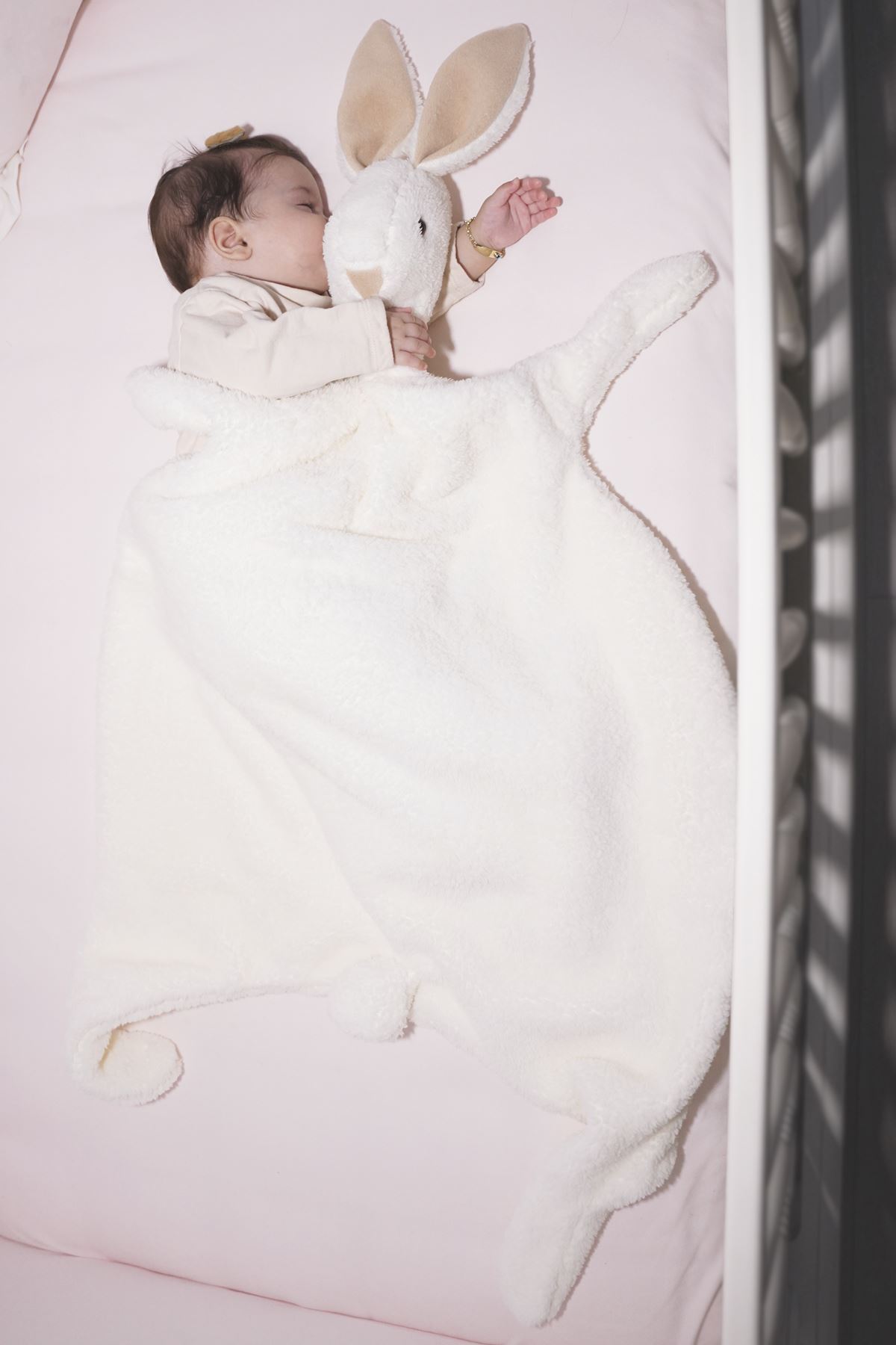 Modakids Sevimli Tavşancık Bebek Çocuk Battaniyesi Kışlık Peluş Welsoft Tavşan Battaniye fotoğrafı 4 (önizleme)