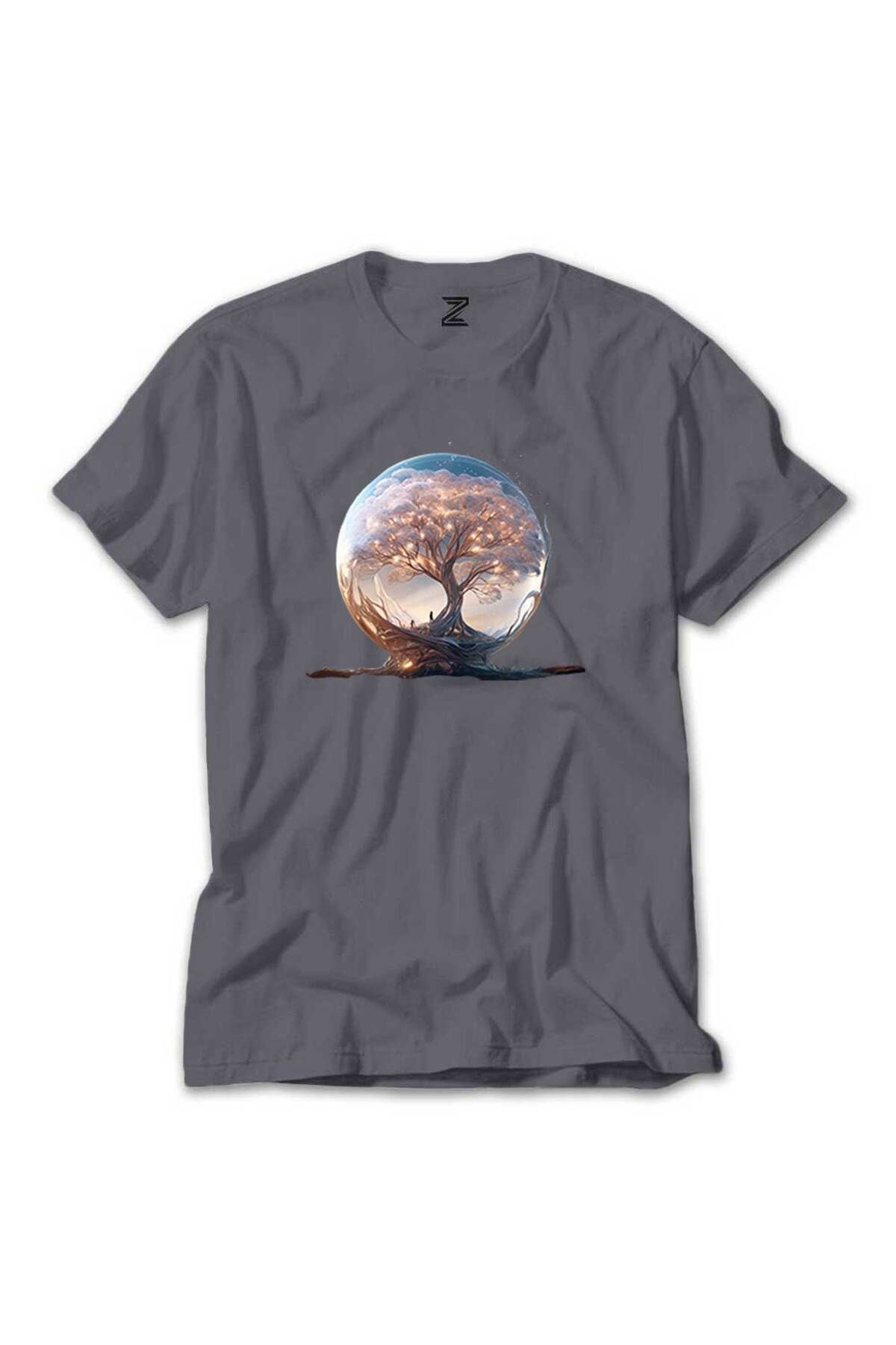 Z zepplin Arborele Care Crește În Tricou Gri Snow Gobe Unisex - XL