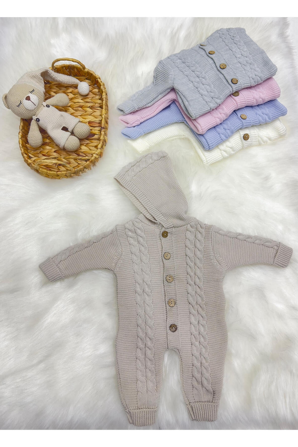 Home LİTTLELAND İKİLİ SAÇ ÖRGÜ KAPÜŞONLU TRİKO BEBEK TULUMU fotoğrafı 2 (önizleme)